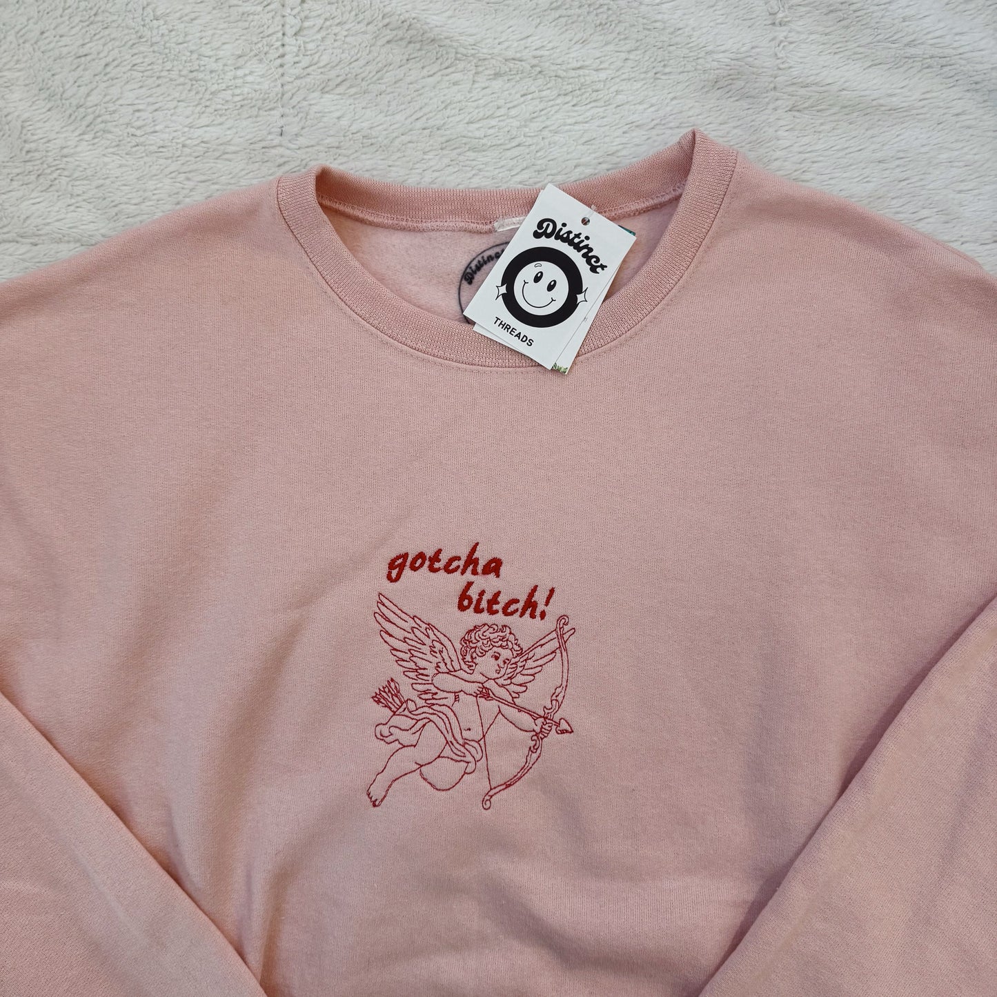 Gotcha Bitch! Cupid Ready To Ship Embroidered Crew - Size Large