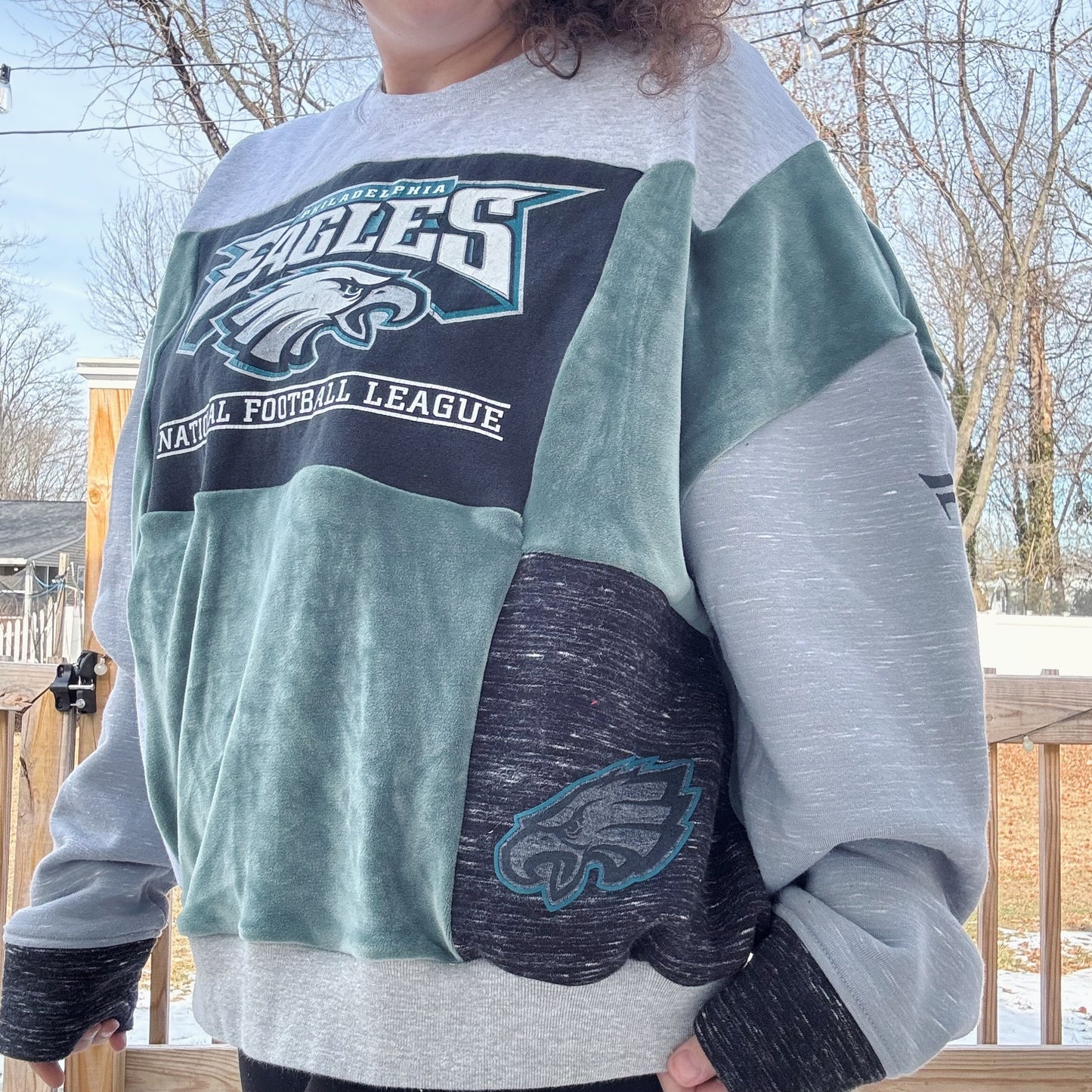 Birds Patchwork Crewneck - Size M-2XL