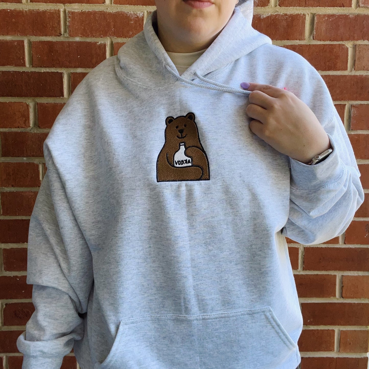 Vodka Bear Embroidered Hoodie