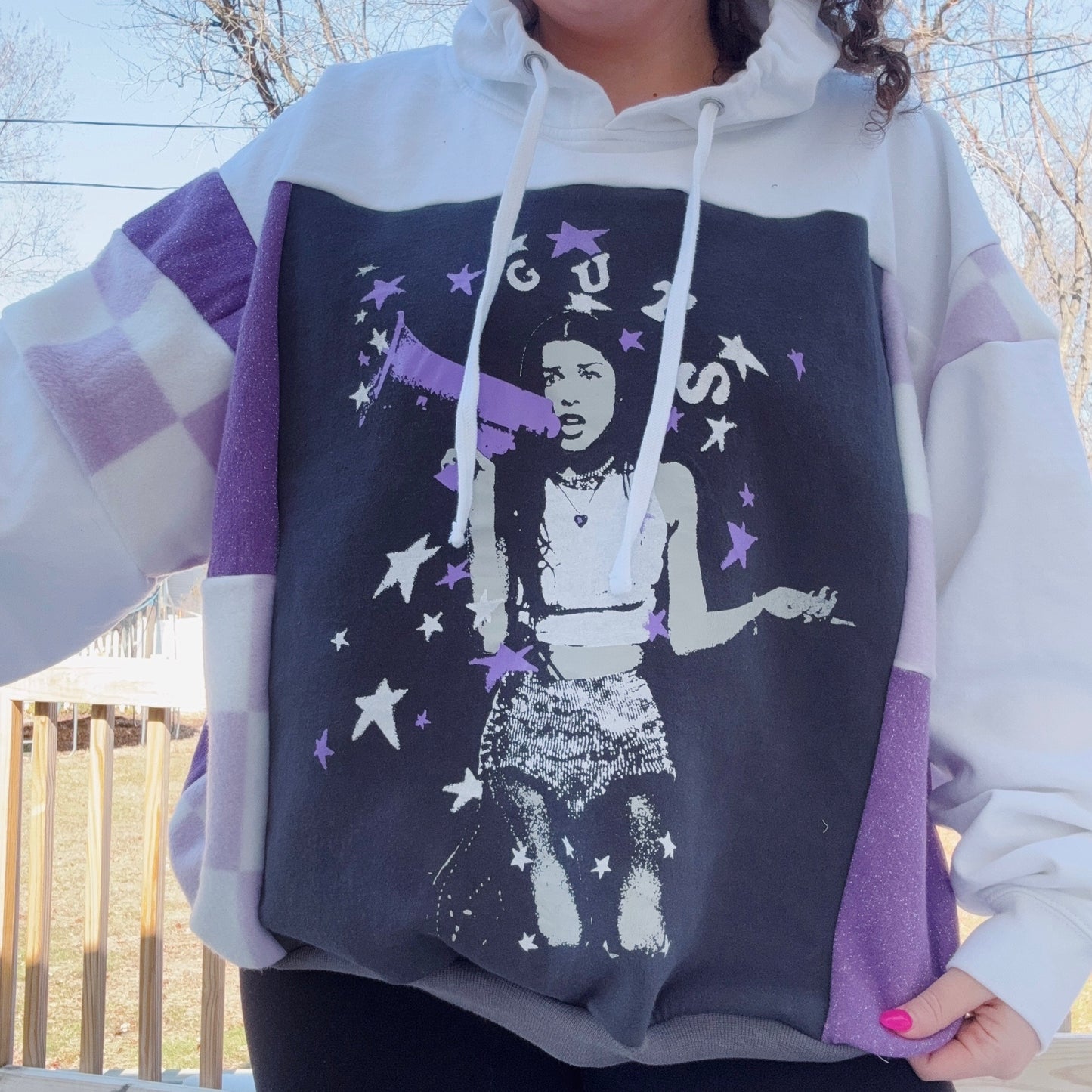 Guts Patchwork Hoodie - Size XS-2XL