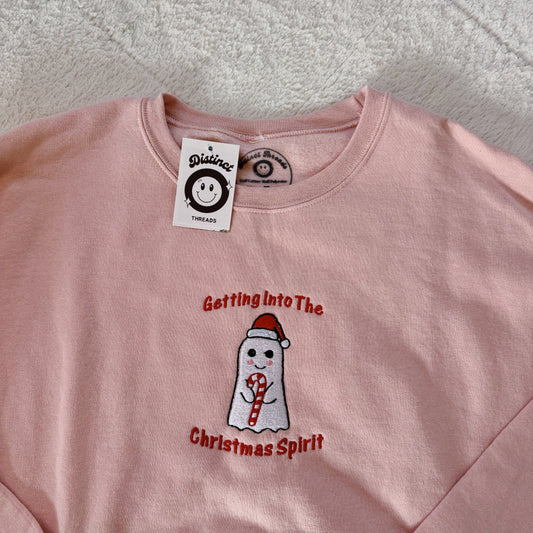 Getting Into The Spirit Ready To Ship Embroidered Crew - Size Large