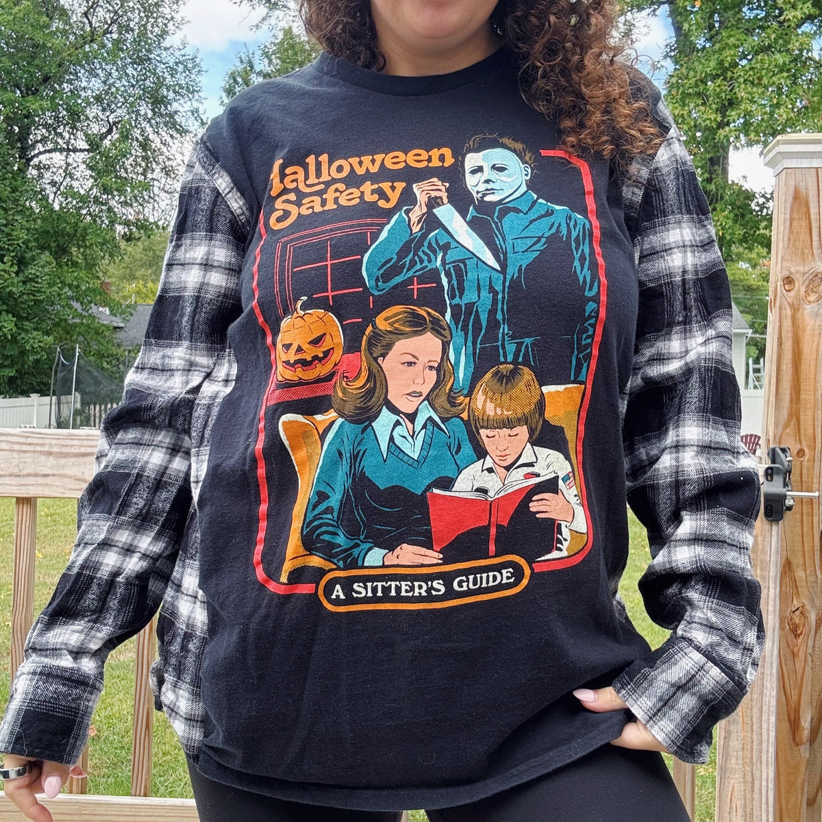 Halloween Safety Flannel Tee - Size S-XL