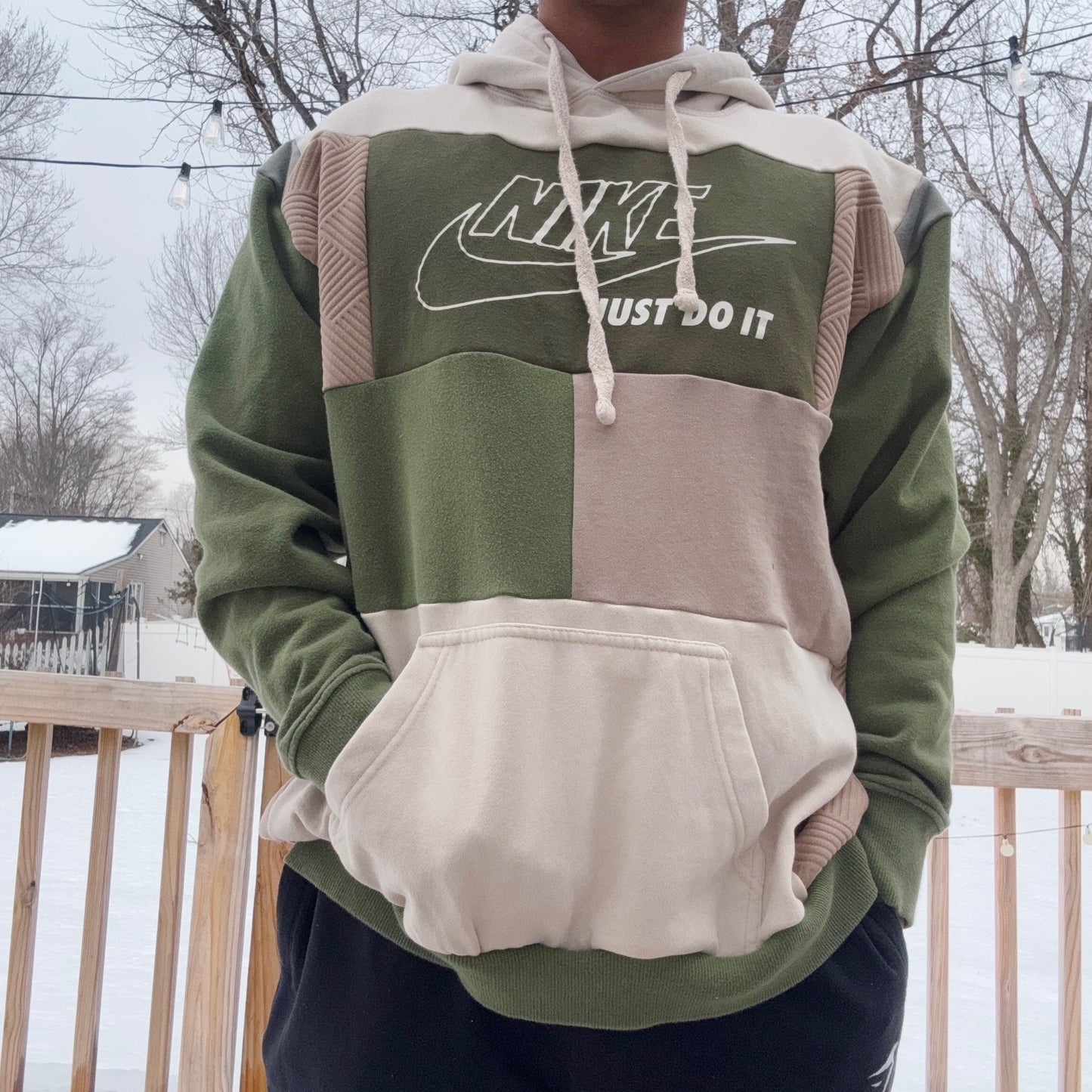 Woodlands Patchwork Hoodie - Size S-XL