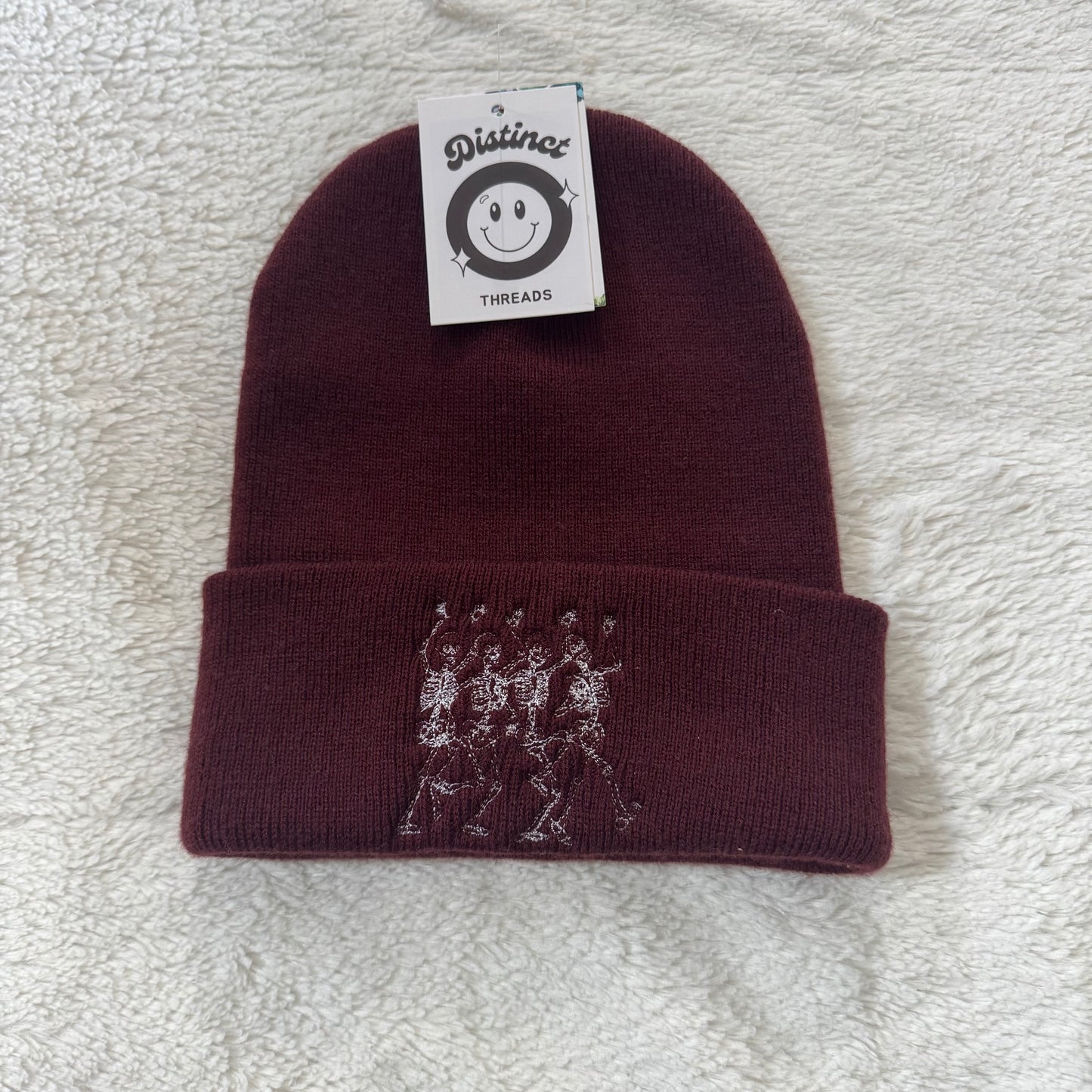 Dancing Skeletons Ready To Ship Embroidered Beanie