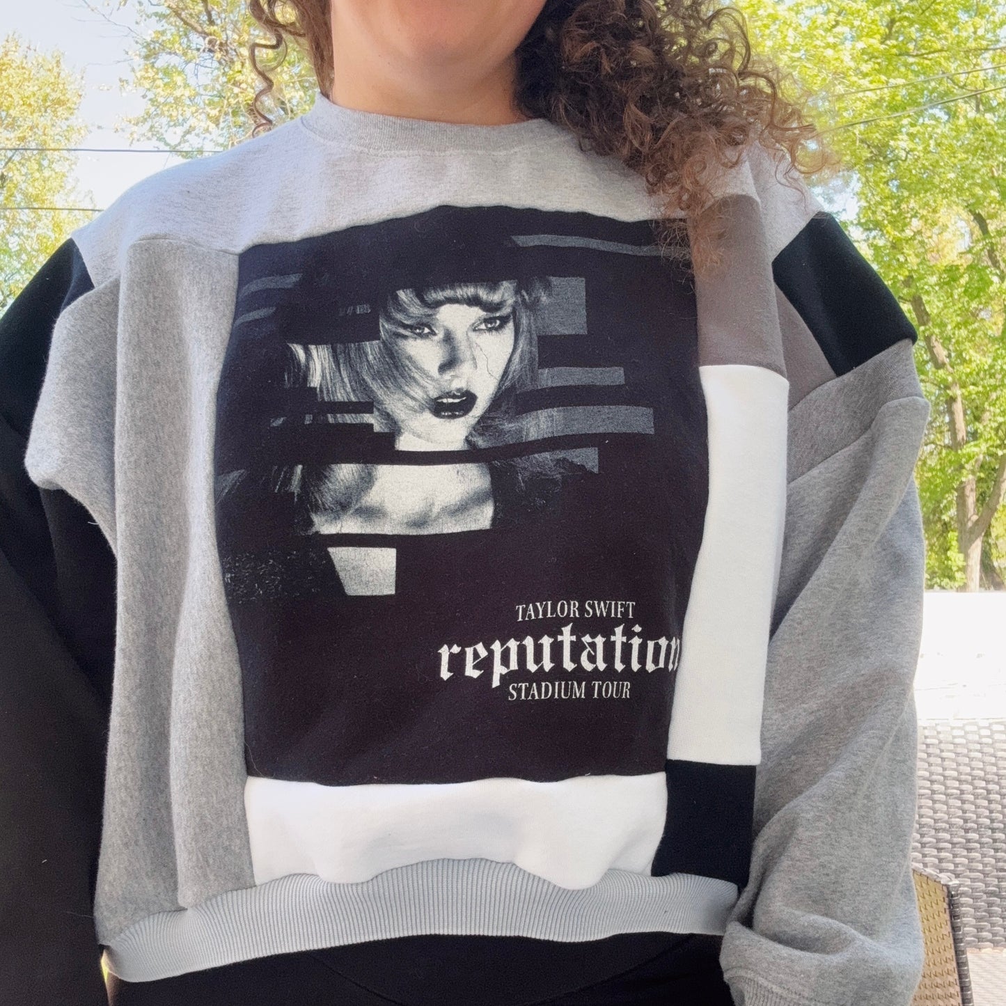 Rep Patchwork Cropped Crew - Size XS-L