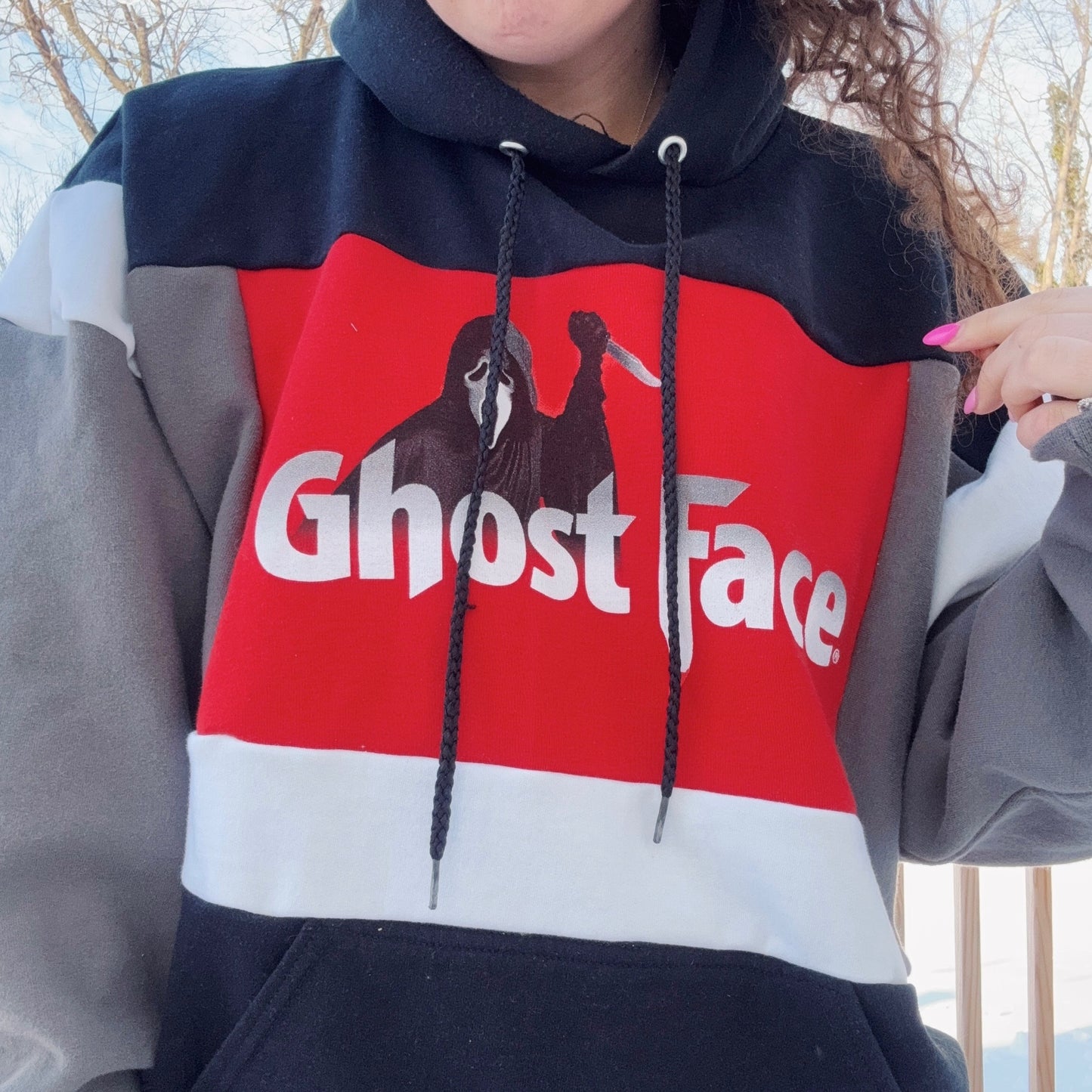Scream Patchwork Hoodie - Size XS-2XL