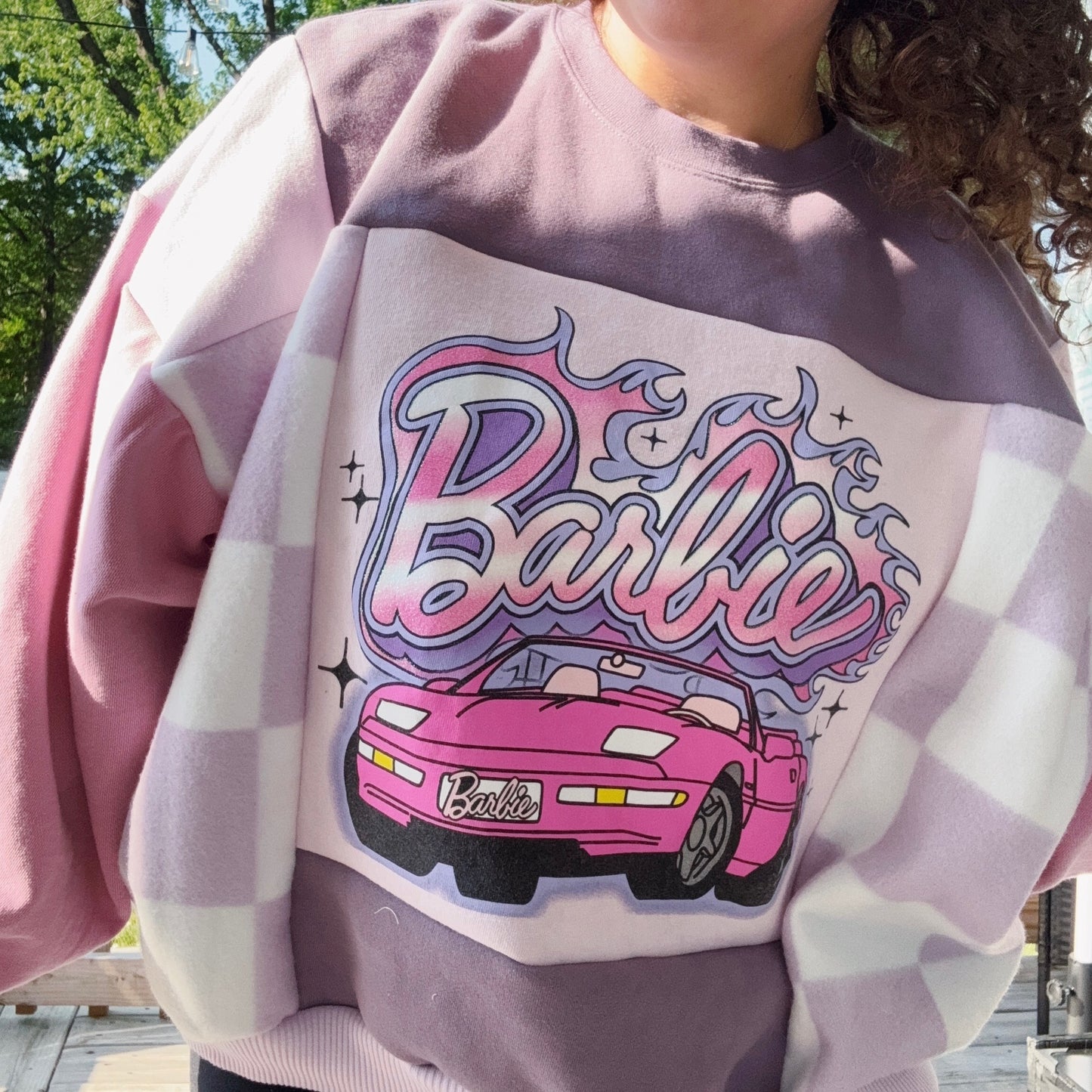 Barbie Girl Patchwork Crew - Size S-2XL