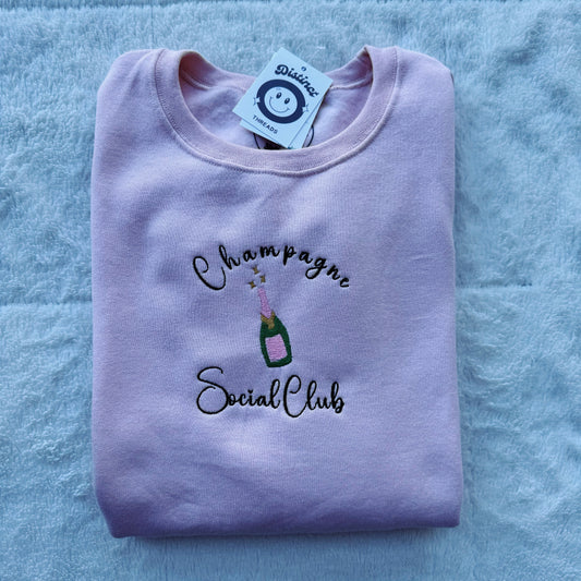 Champagne Social Club Embroidered Crewneck Sweatshirt