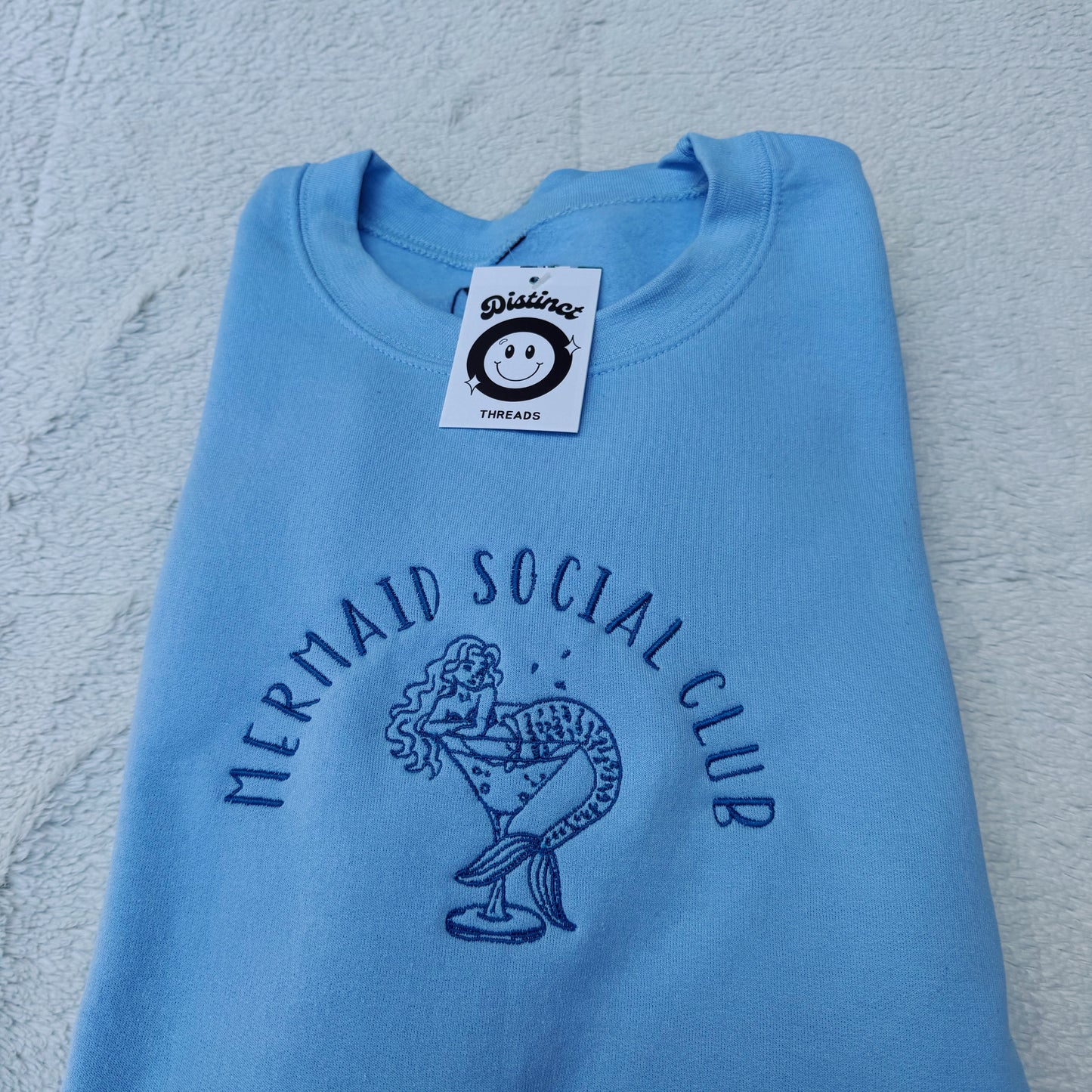 Mermaid Social Club Embroidered Crewneck Sweatshirt