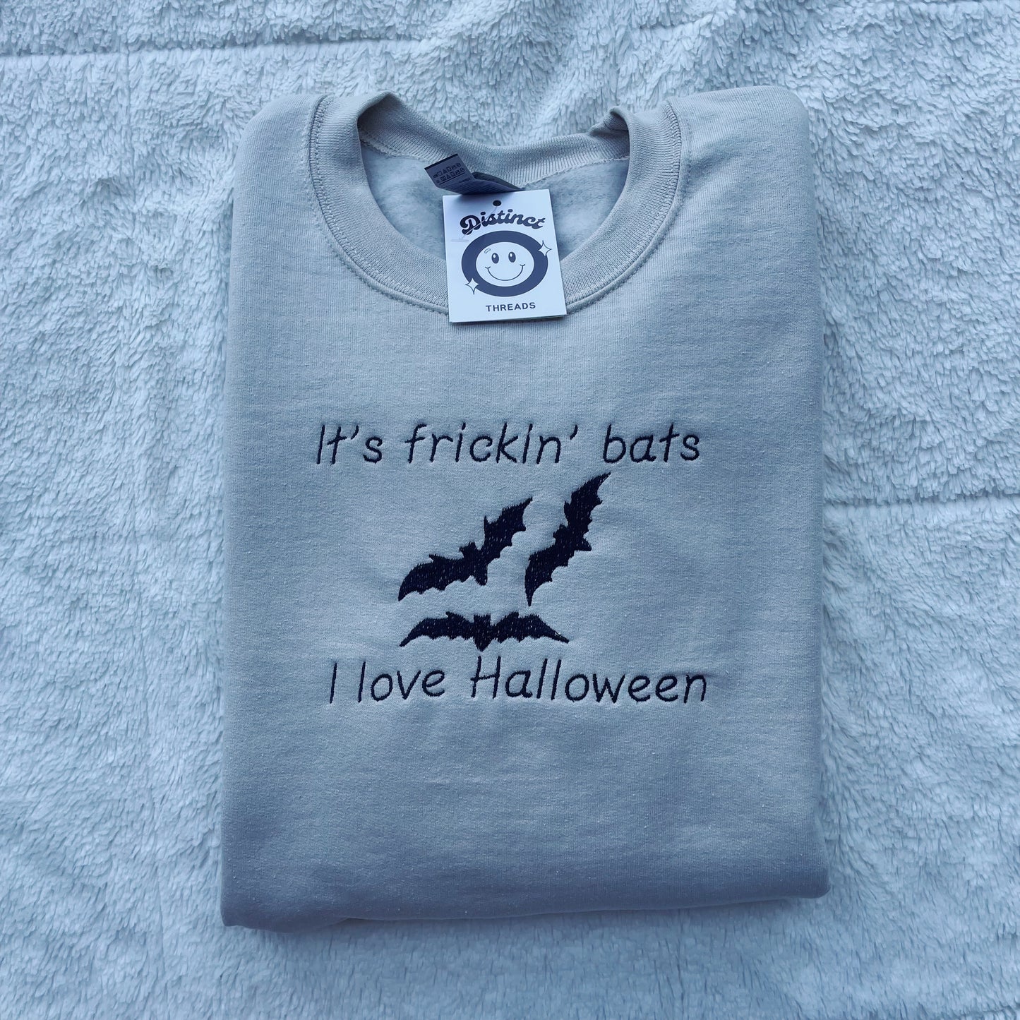 It's Frickin' Bats I Love Halloween Embroidered Crewneck Sweatshirt