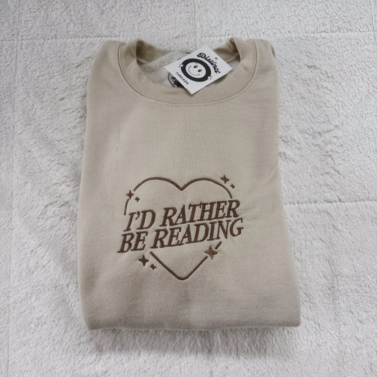 I'd Rather Be Reading Embroidered Crewneck Sweatshirt