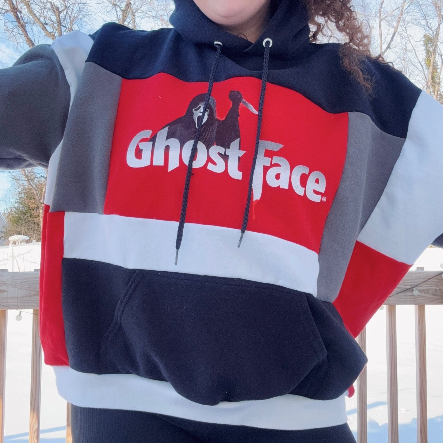 Scream Patchwork Hoodie - Size XS-2XL