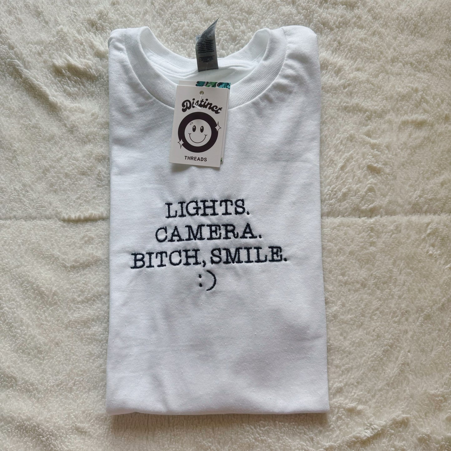 Lights Camera B*tch Smile Taylor Inspired Embroidered T-Shirt