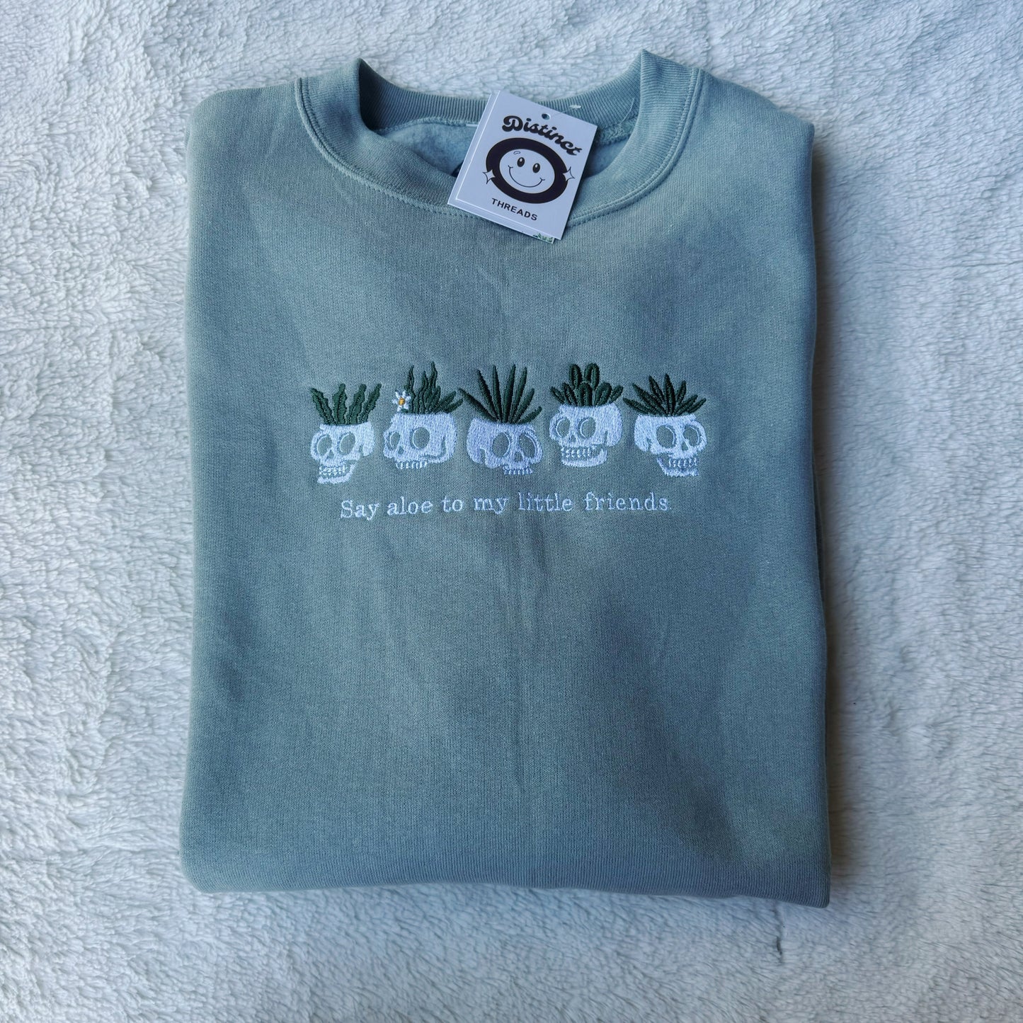 Say Aloe To My Little Friends Embroidered Crewneck Sweatshirt