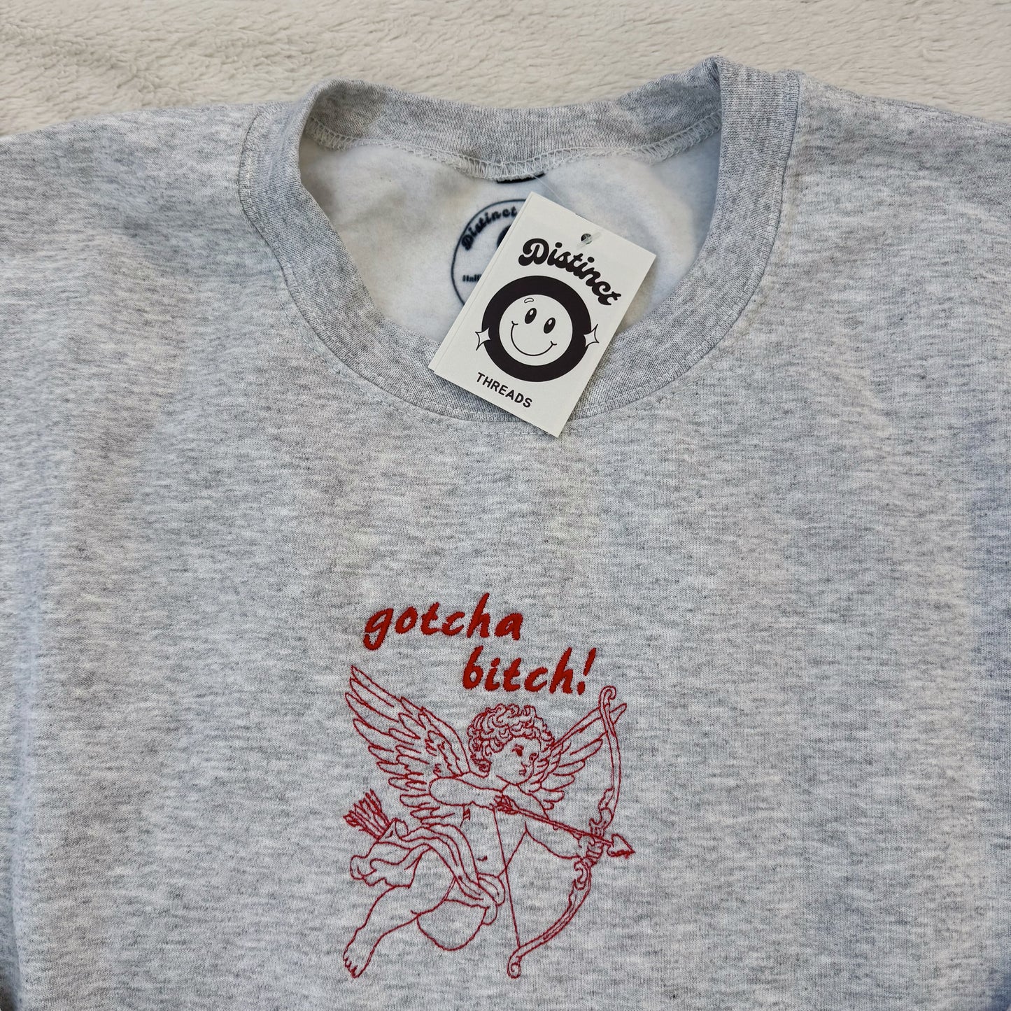 Gotcha Bitch! Cupid Ready To Ship Embroidered Crew - Size XL