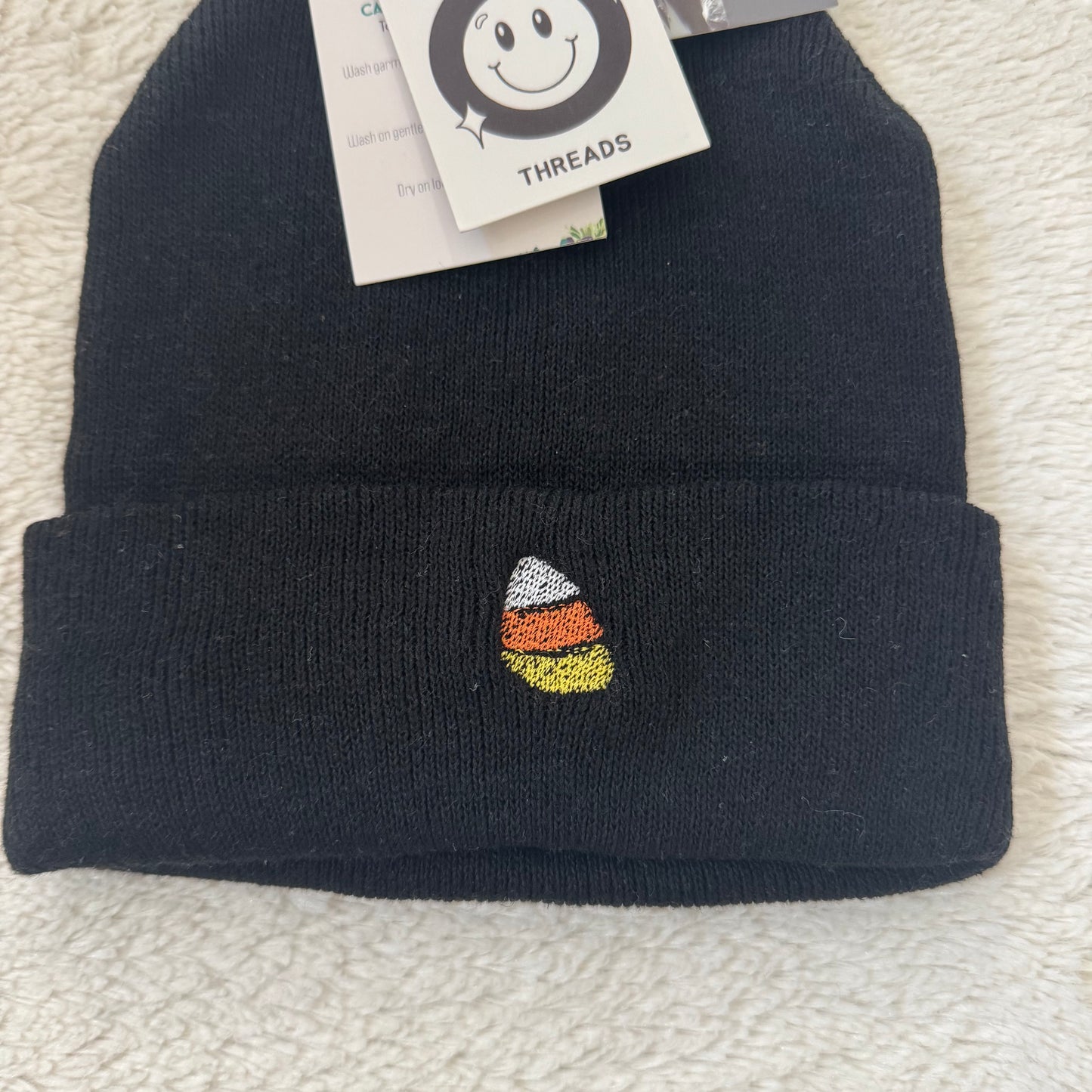 Candy Corn Ready To Ship Embroidered Beanie