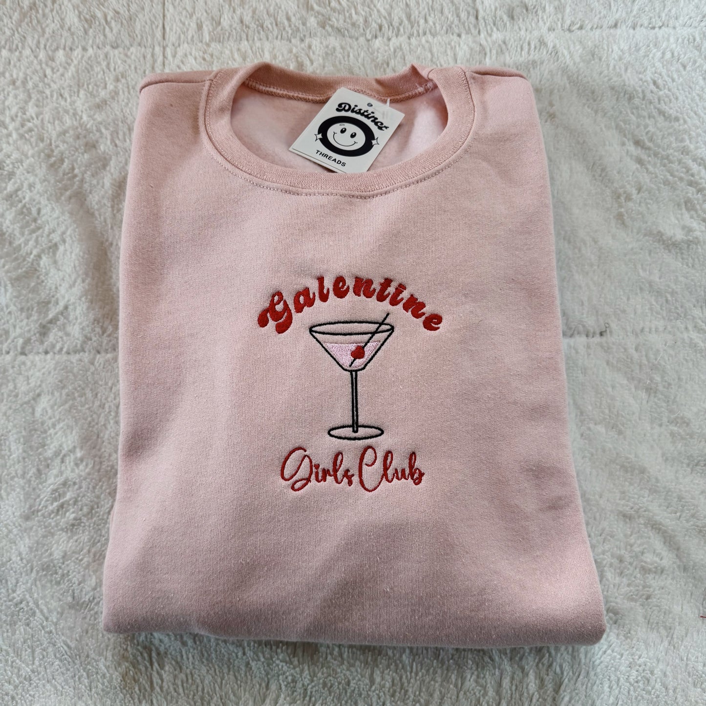 Galentine Girls Club Embroidered Crewneck Sweatshirt