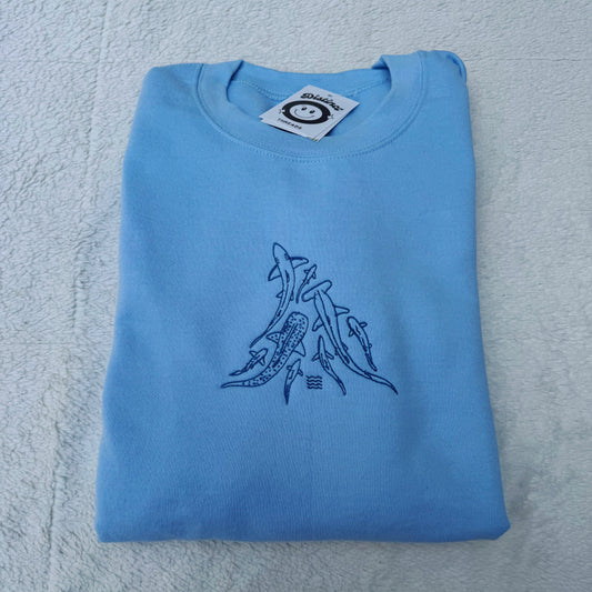 Shark Friends Embroidered Crewneck Sweatshirt