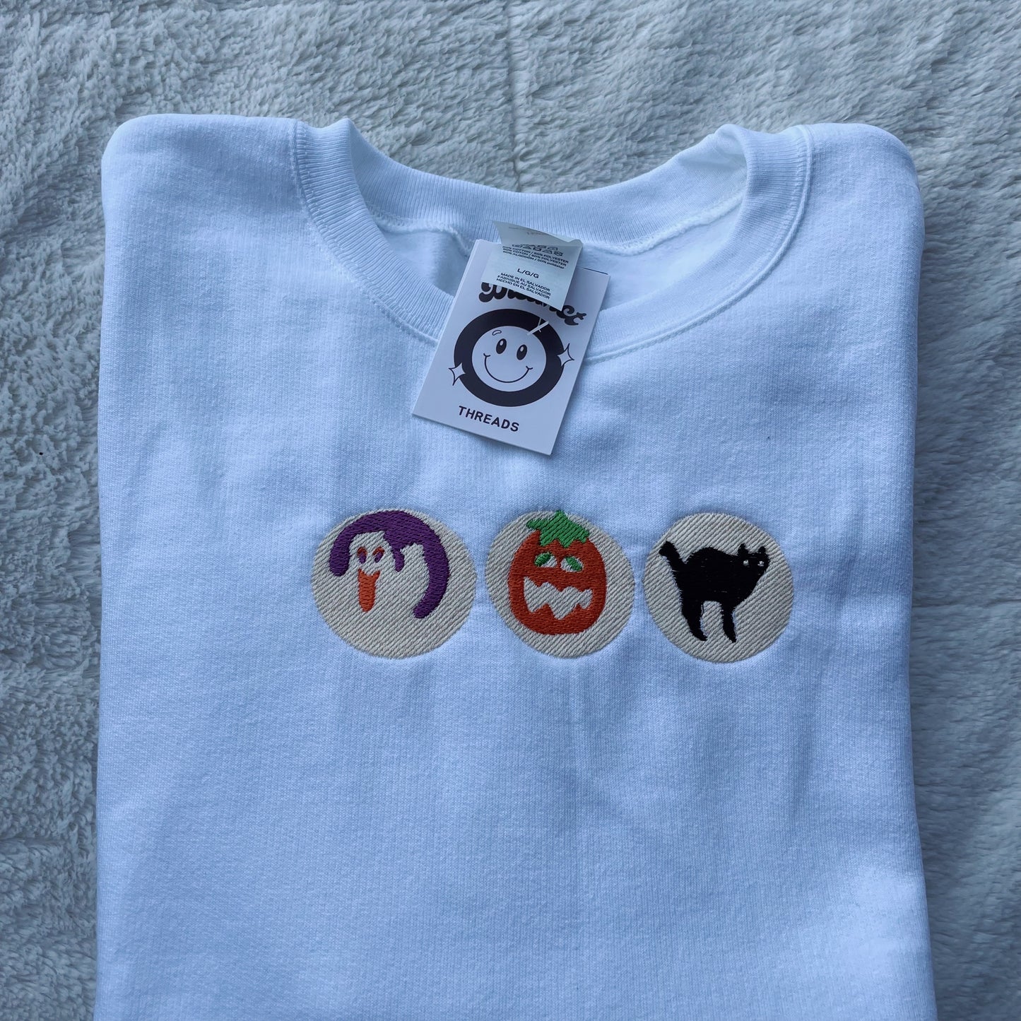 Halloween Cookies Embroidered Crewneck Sweatshirt