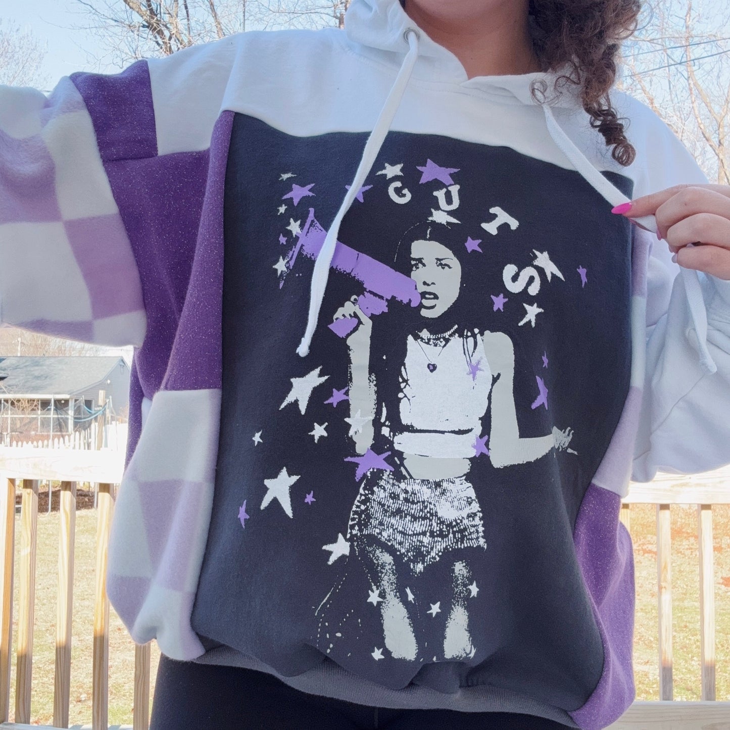 Guts Patchwork Hoodie - Size XS-2XL