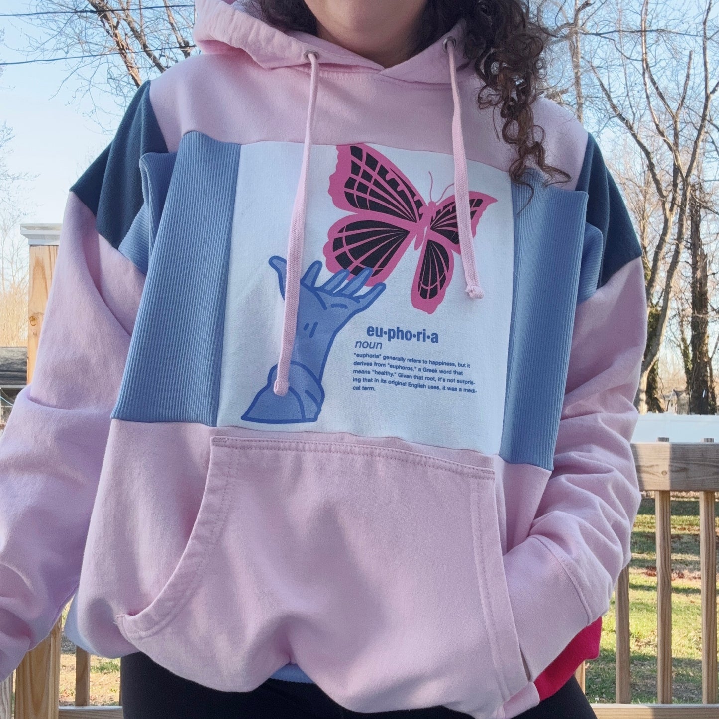 Euphoria Butterfly Patchwork Hoodie - Size XS-XL