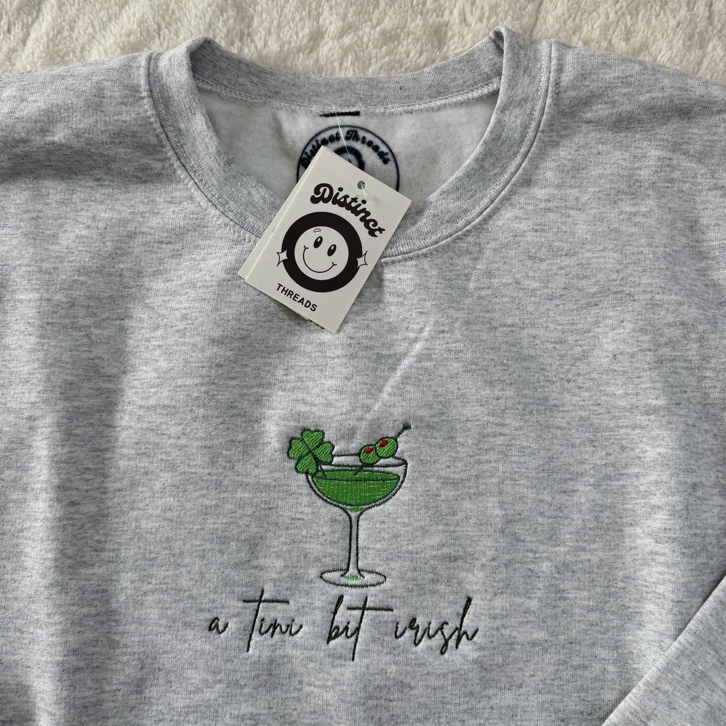 A Tini Bit Irish Ready To Ship Embroidered Crew - Size Large