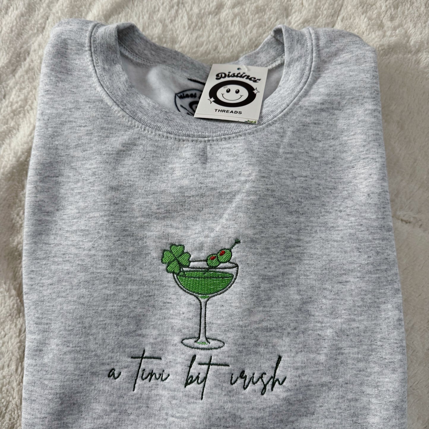 A Tini Bit Irish Embroidered Crewneck Sweatshirt