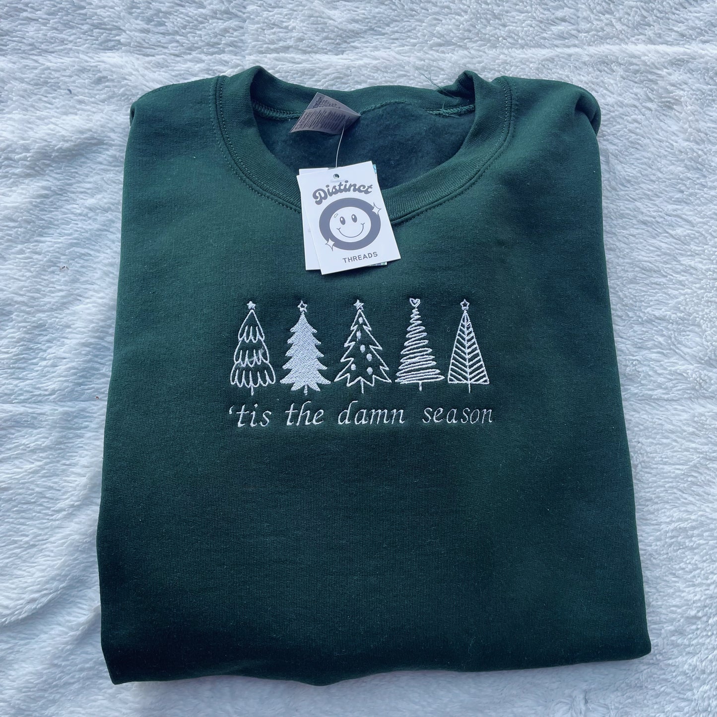 'Tis The Damn Season Taylor Inspired Christmas Embroidered Crewneck Sweatshirt