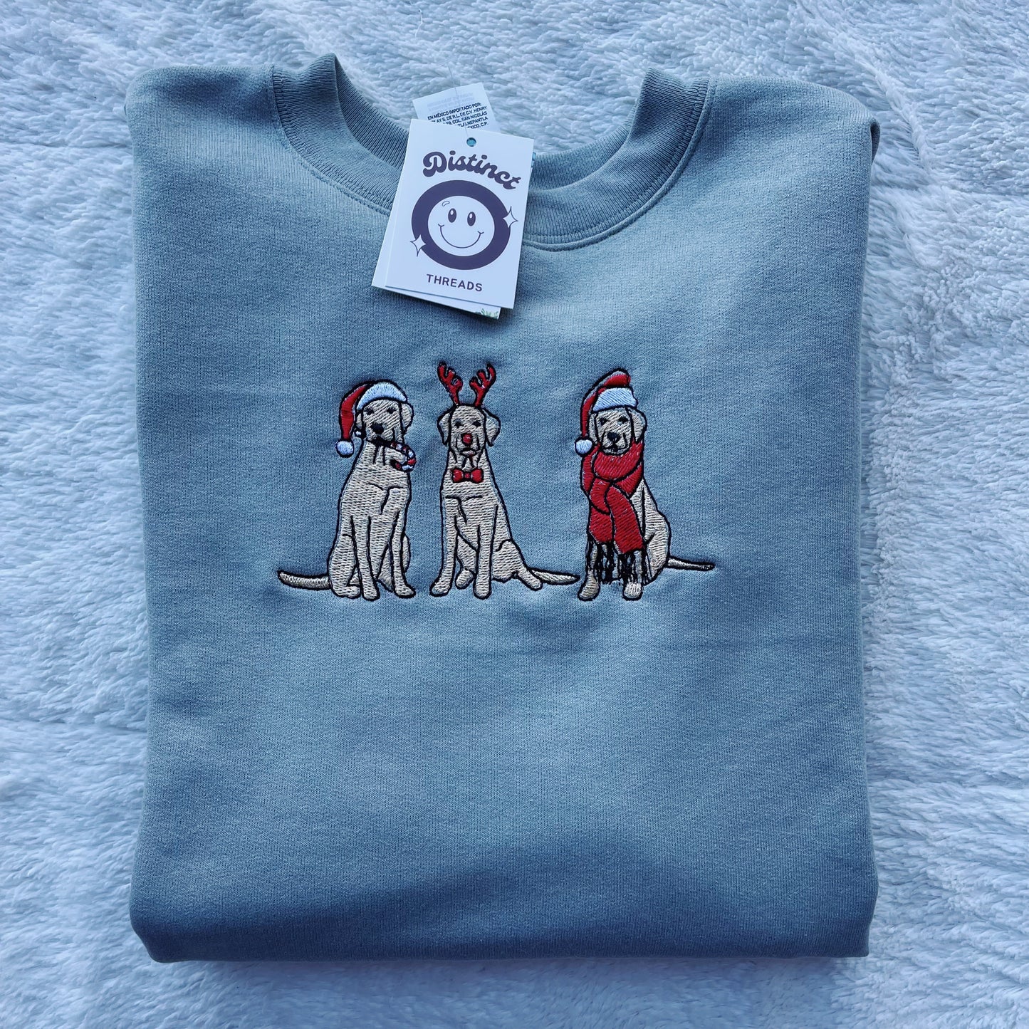 Christmas Doggos Embroidered Crewneck Sweatshirt