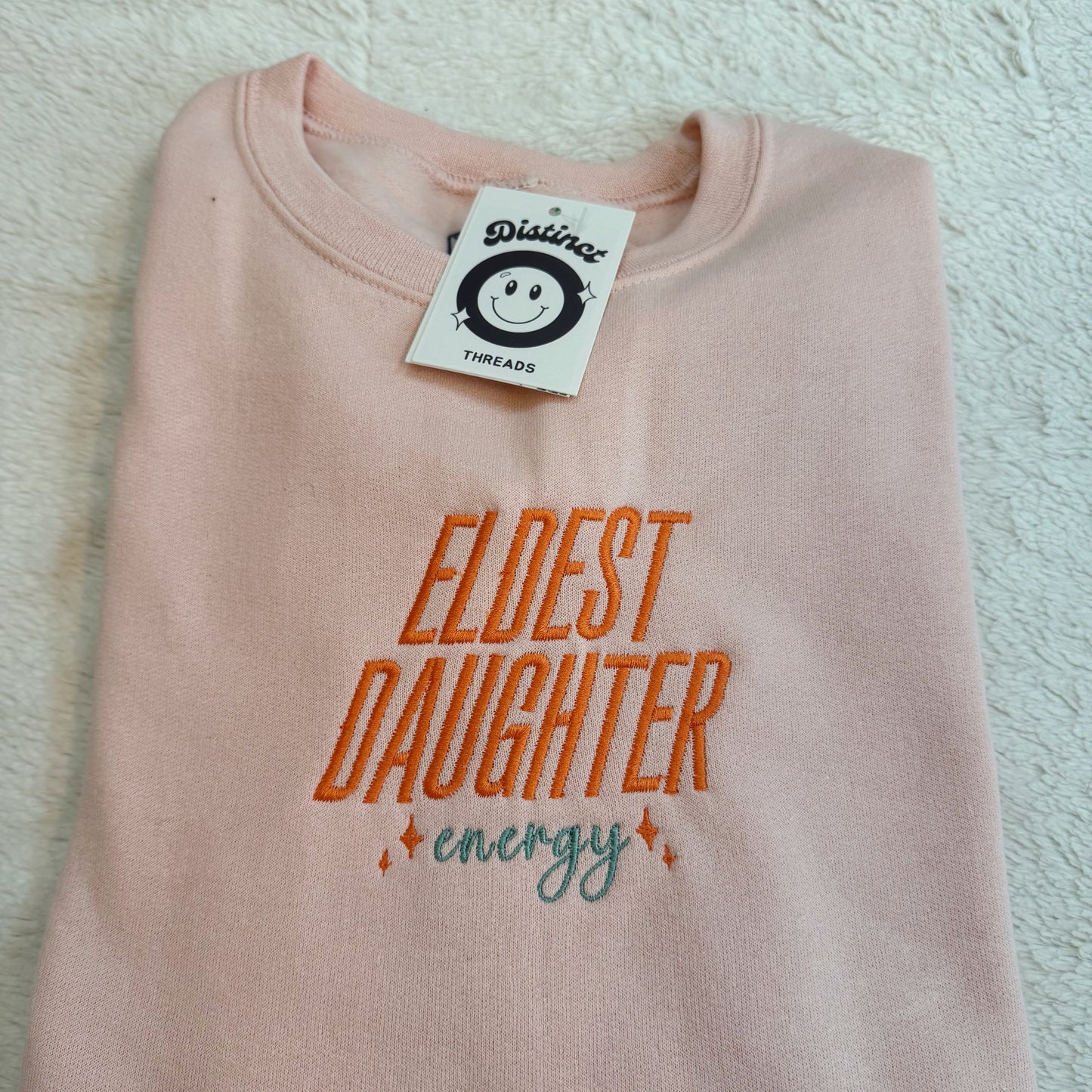 Taylor Inspired Eldest Daughter Energy Embroidered Crewneck Sweatshirt