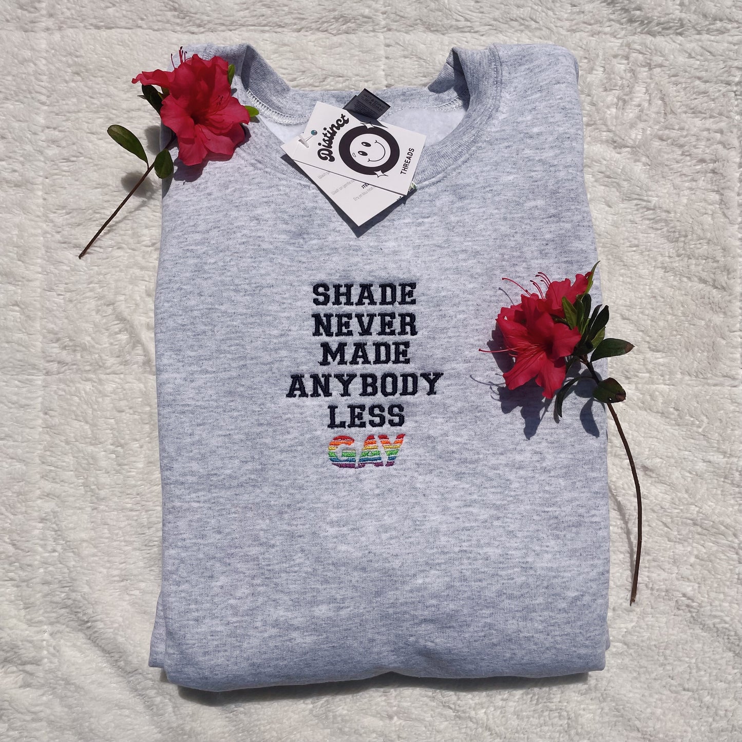 Shade Never Made Anybody Less Gay Taylor Inspired Embroidered Crewneck Sweatshirt