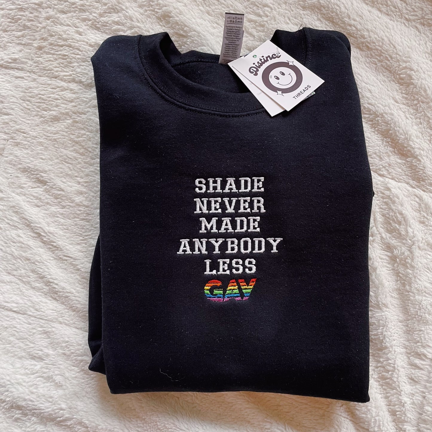 Shade Never Made Anybody Less Gay Taylor Inspired Embroidered Crewneck Sweatshirt