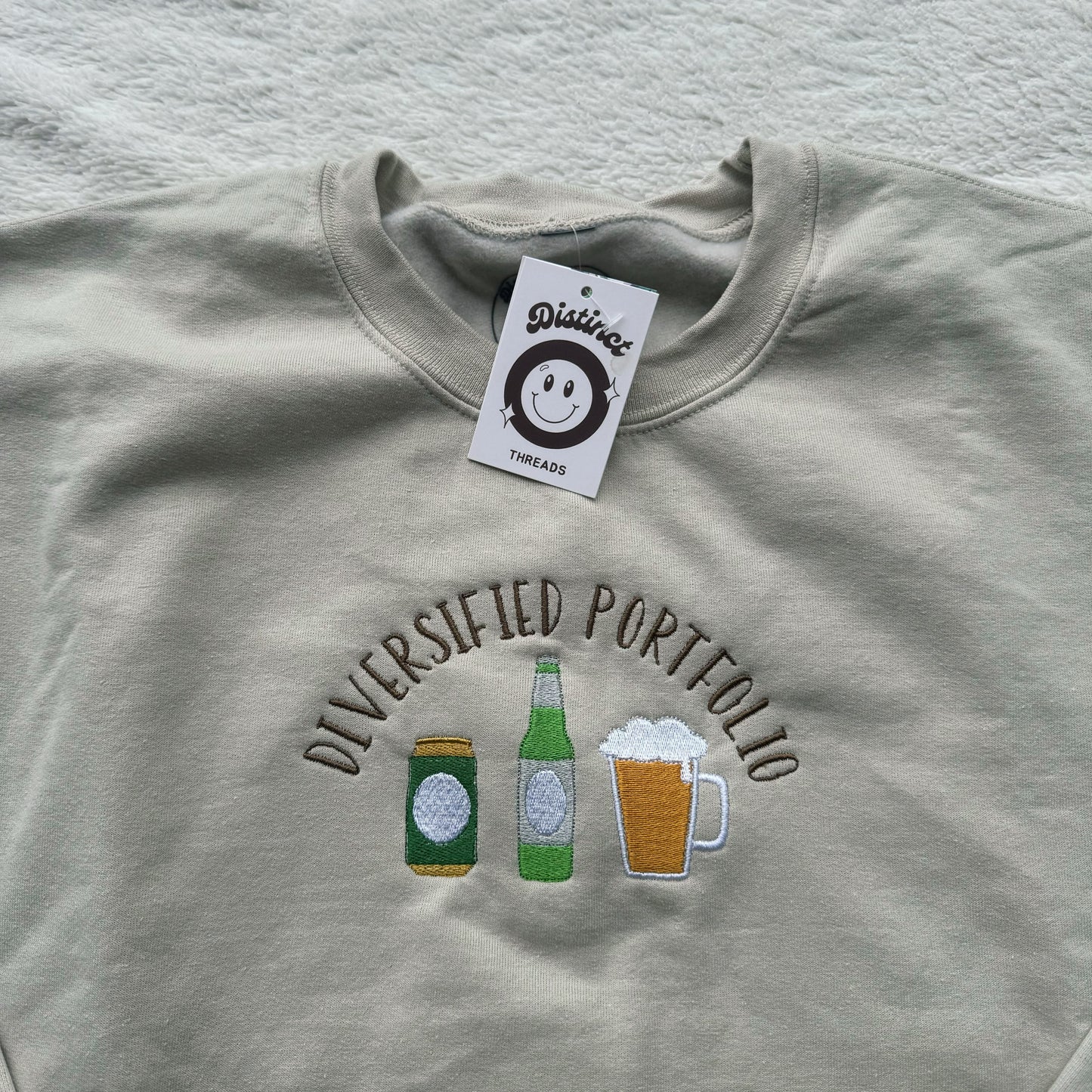 Diversified Portfolio Beer Ready To Ship Embroidered Crew - Size Large