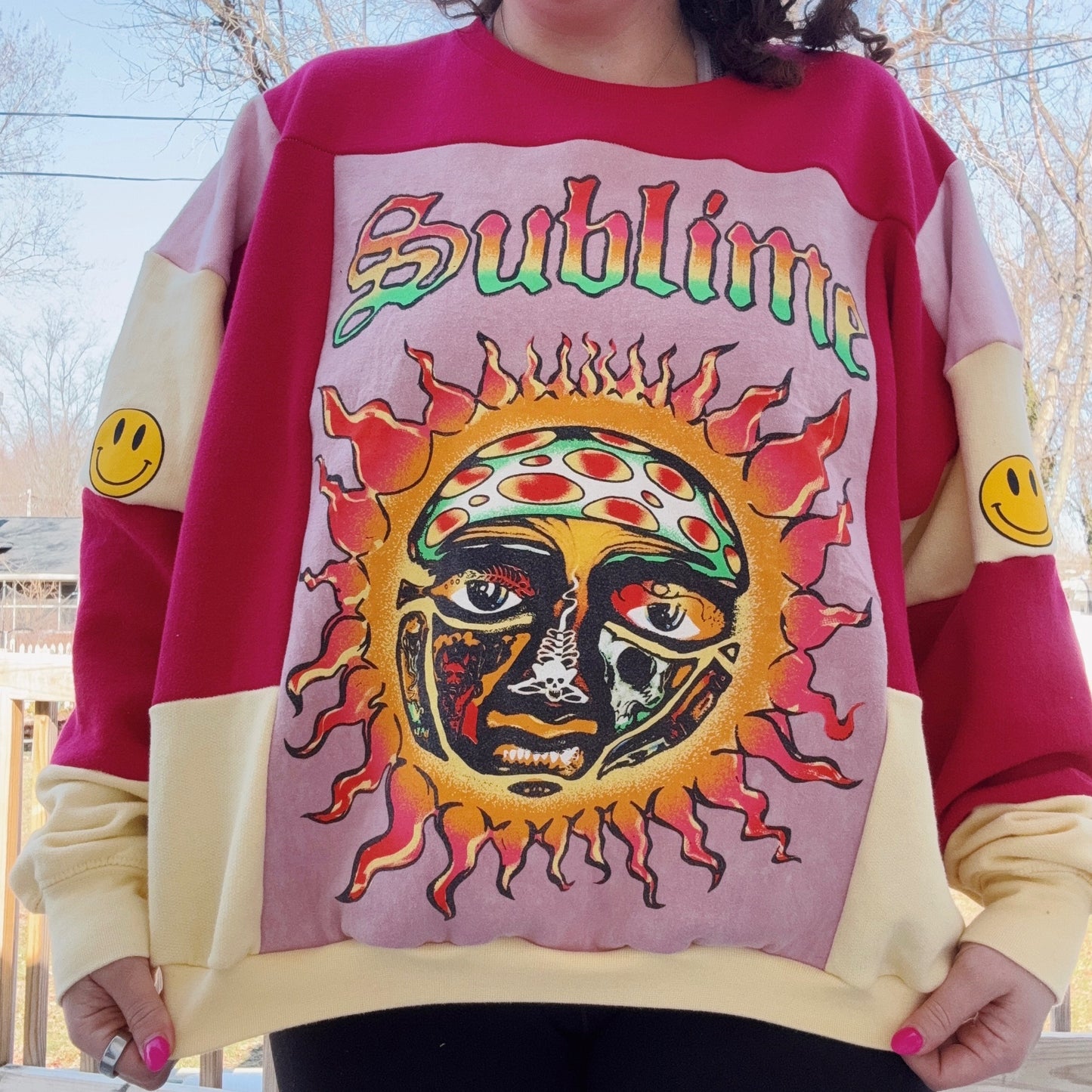 SubSmile Patchwork Crewneck - Size XS-2XL