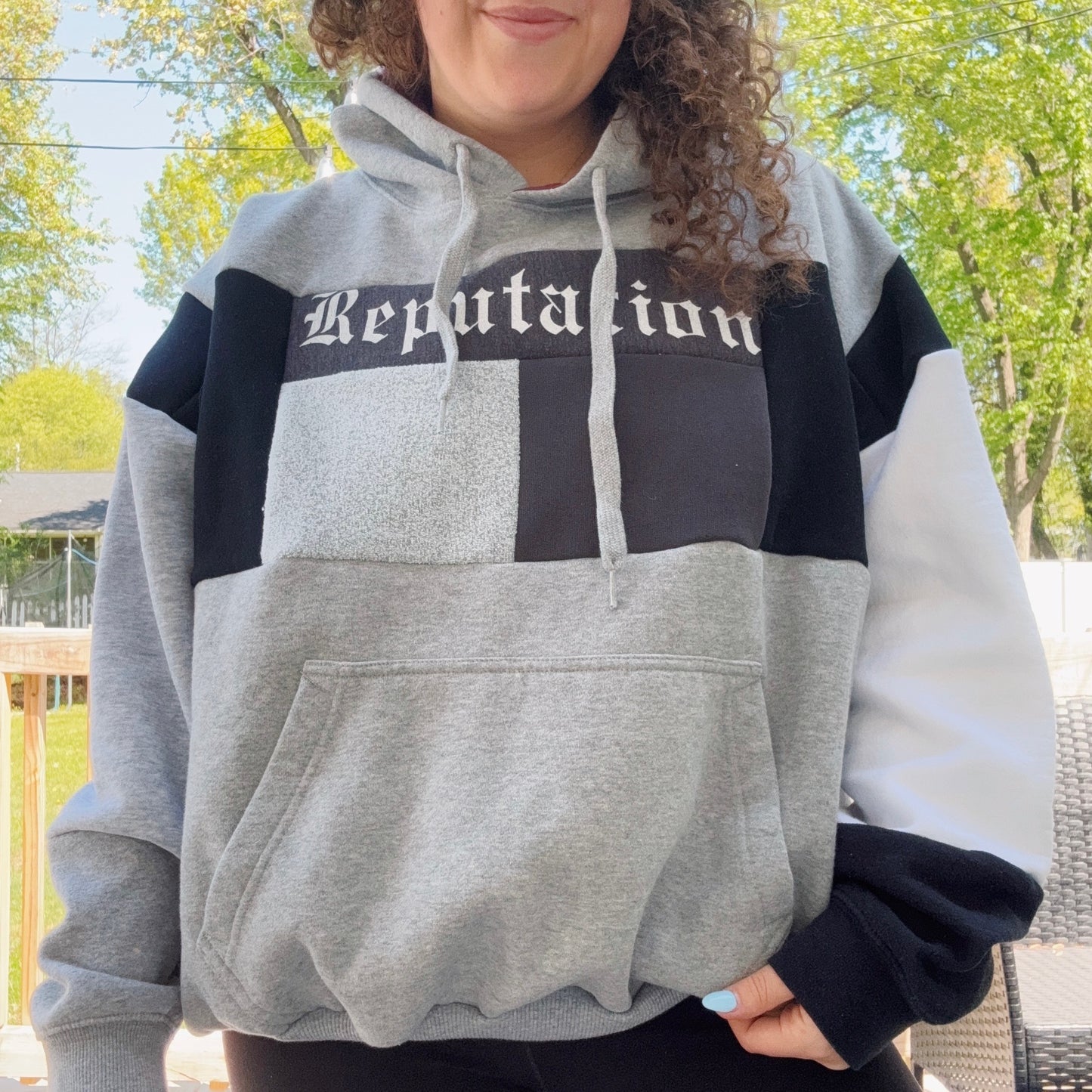 Rep Patchwork Hoodie - Size XS-2XL