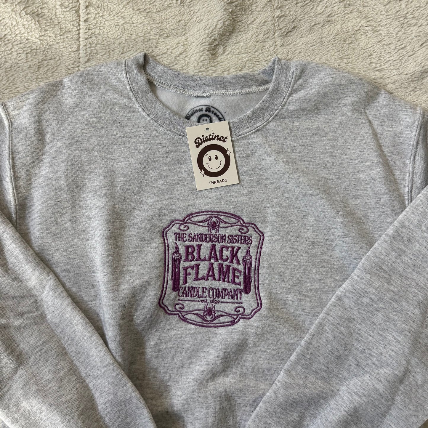 Black Flame Candle Co. Ready To Ship Embroidered Crew - Size Small