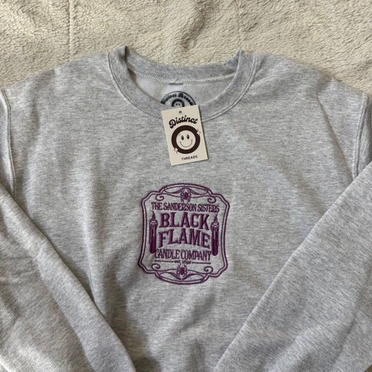 Black Flame Candle Co. Ready To Ship Embroidered Crew - Size Small