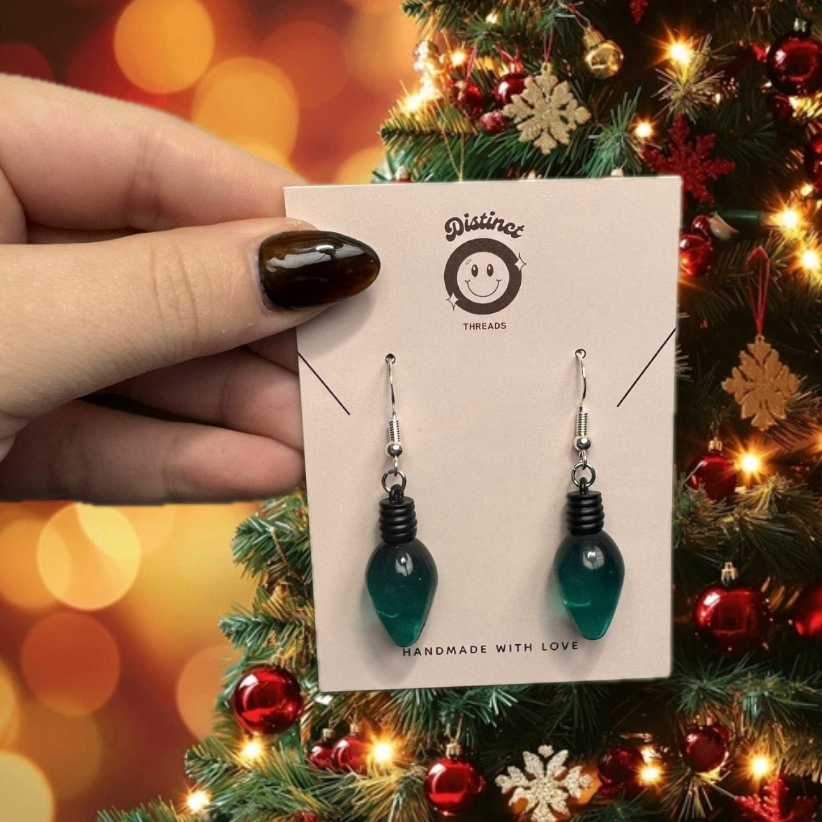 Christmas Lights Dangly Earrings