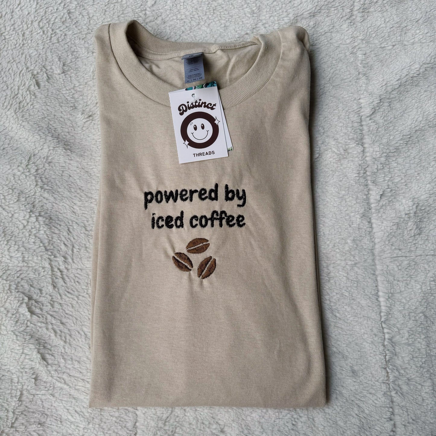 Powered by Iced Coffee Embroidered T-Shirt