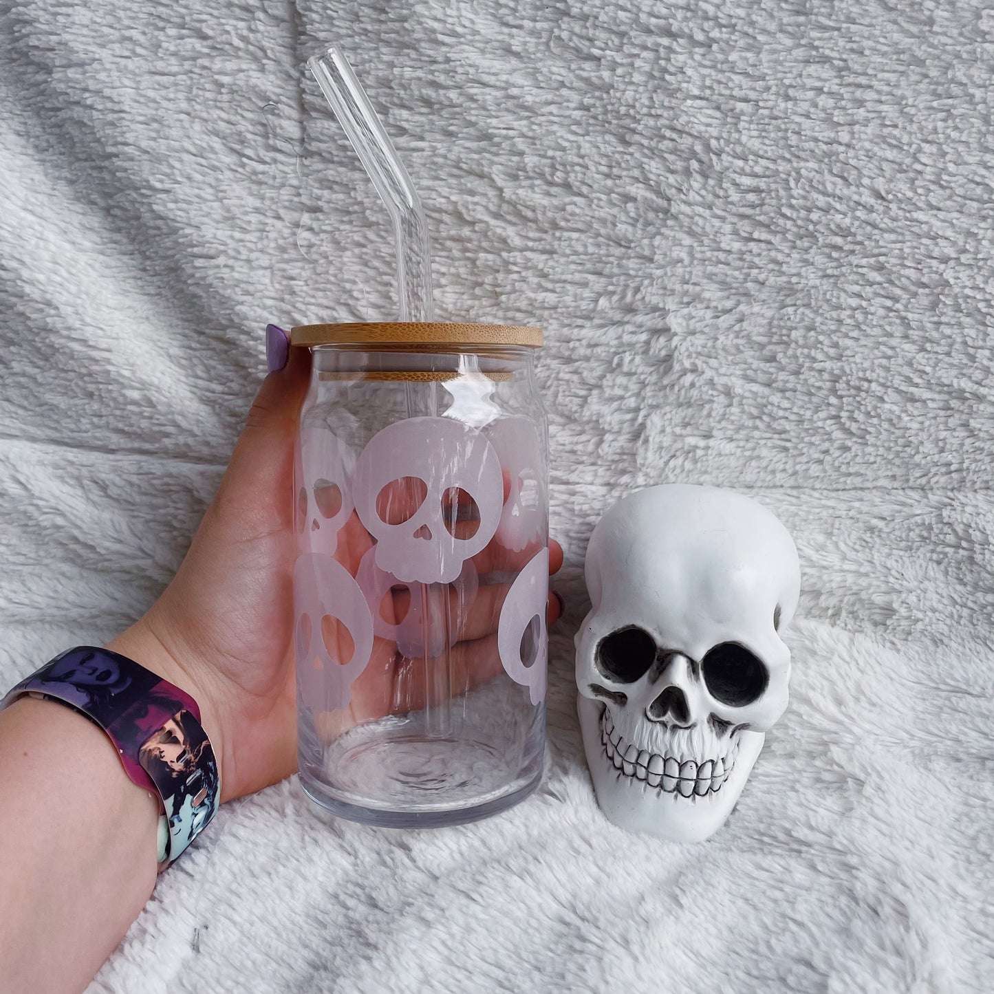 Skulls Color Changing Glass Cup