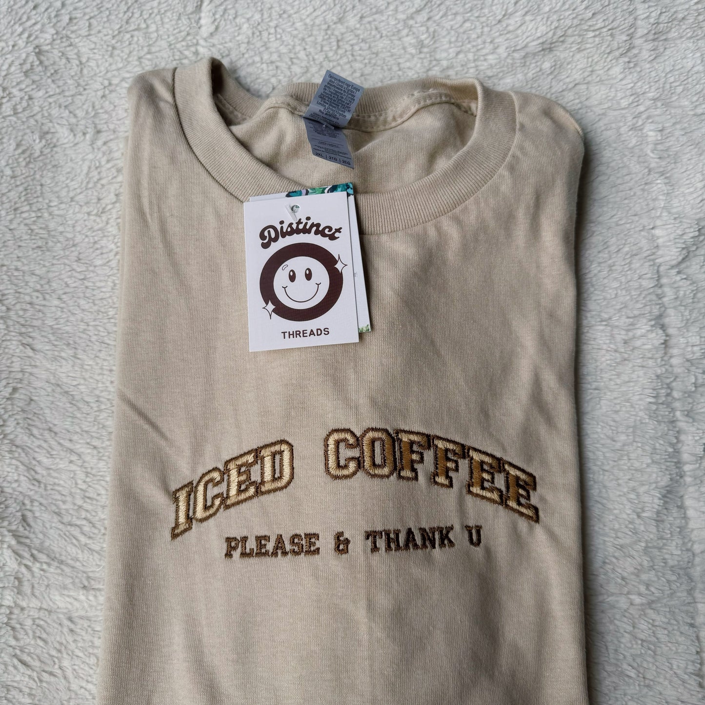 Iced Coffee Please & Thank You Embroidered T-Shirt