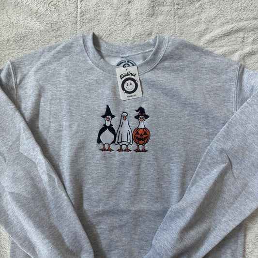 Spooky Geese Ready To Ship Embroidered Crew - Size Medium