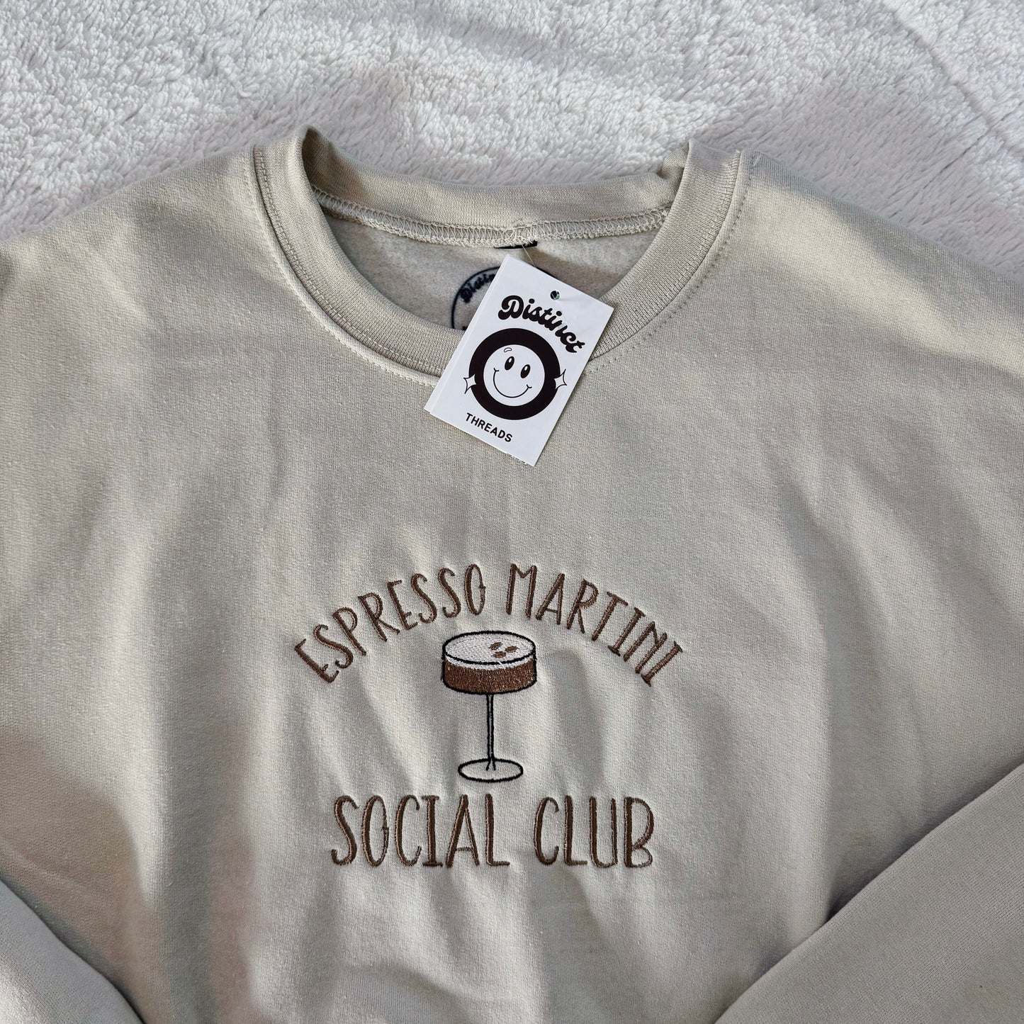 Espresso Martini Social Club Ready To Ship Embroidered Crew - Size Medium