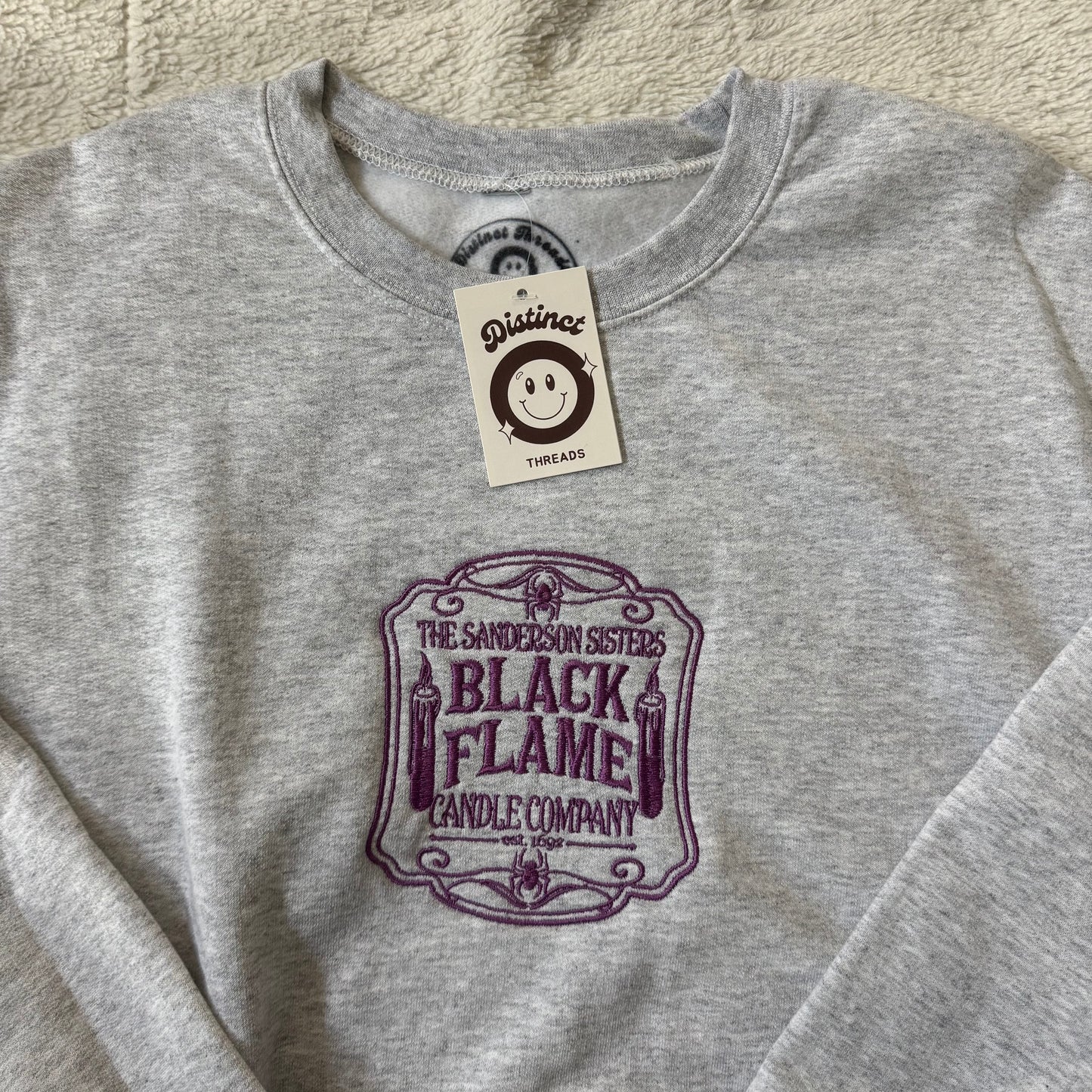 Black Flame Candle Co. Ready To Ship Embroidered Crew - Size Small