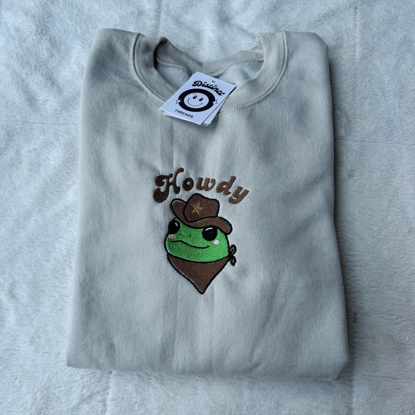 Howdy Frog Embroidered Crewneck Sweatshirt