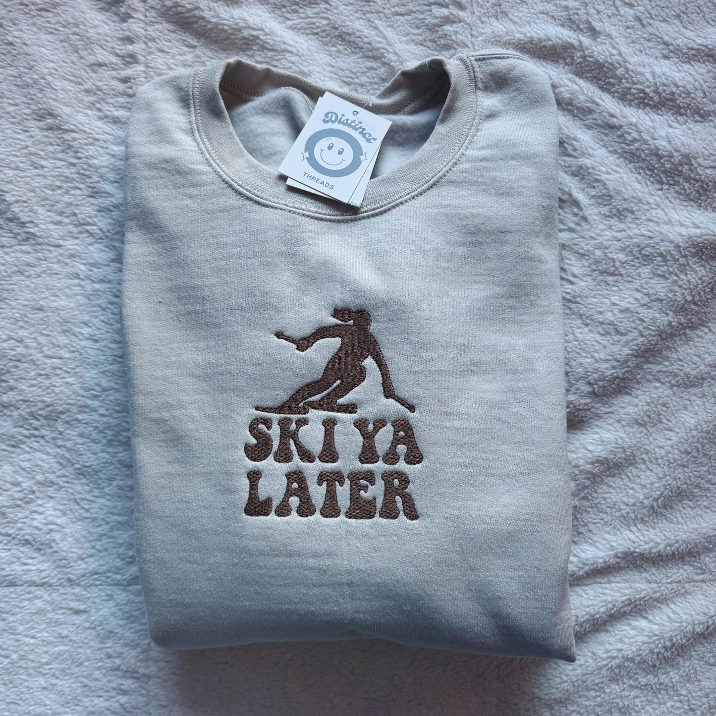 Ski Ya Later Embroidered Crewneck Sweatshirt