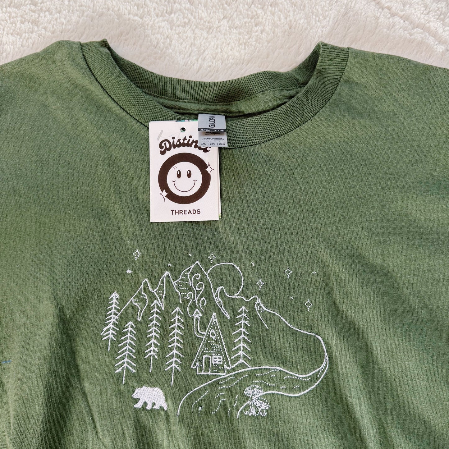 Winter Scene Ready To Ship Embroidered Long Sleeve Tee - Size XXL