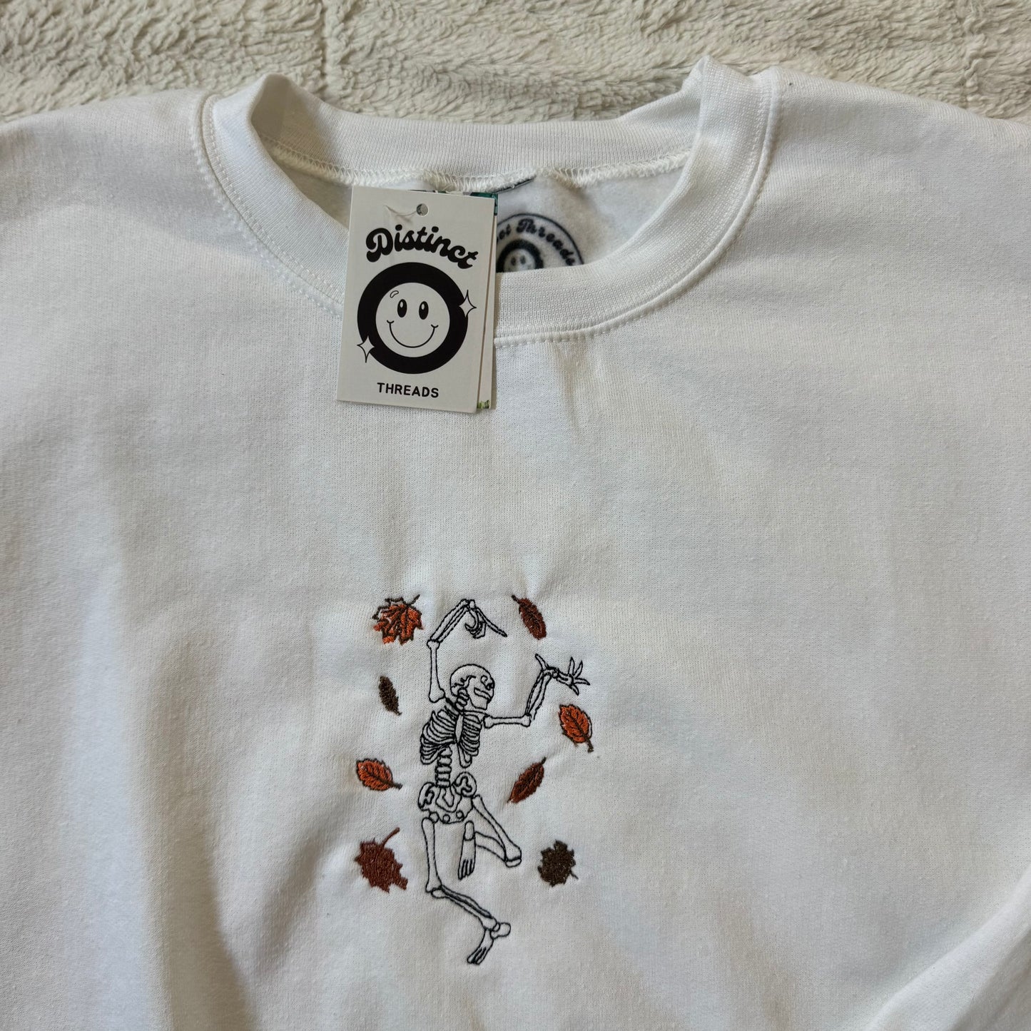 Dancing Skeleton Ready To Ship Embroidered Crew - Size XXL