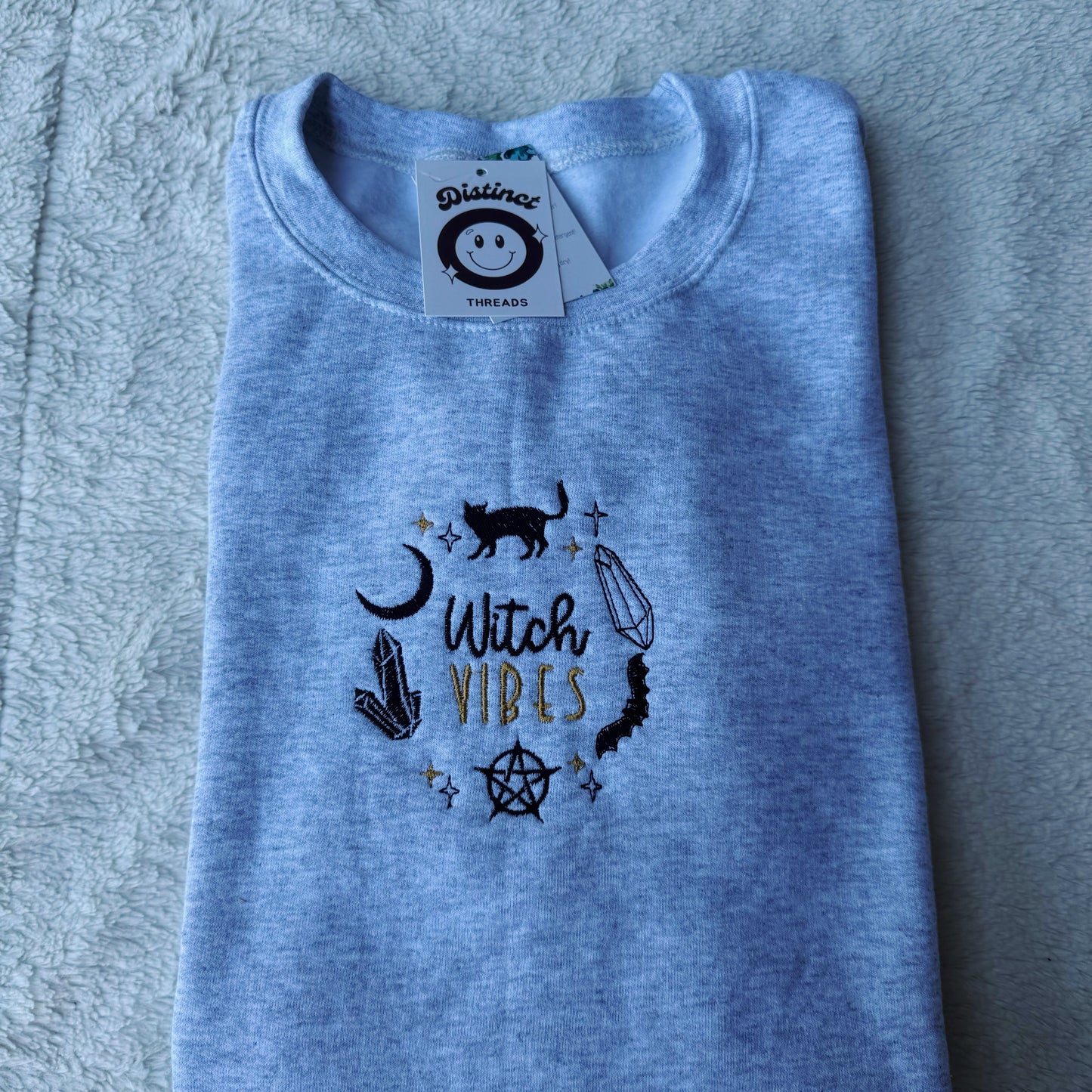 Witch Vibes Embroidered Crewneck Sweatshirt