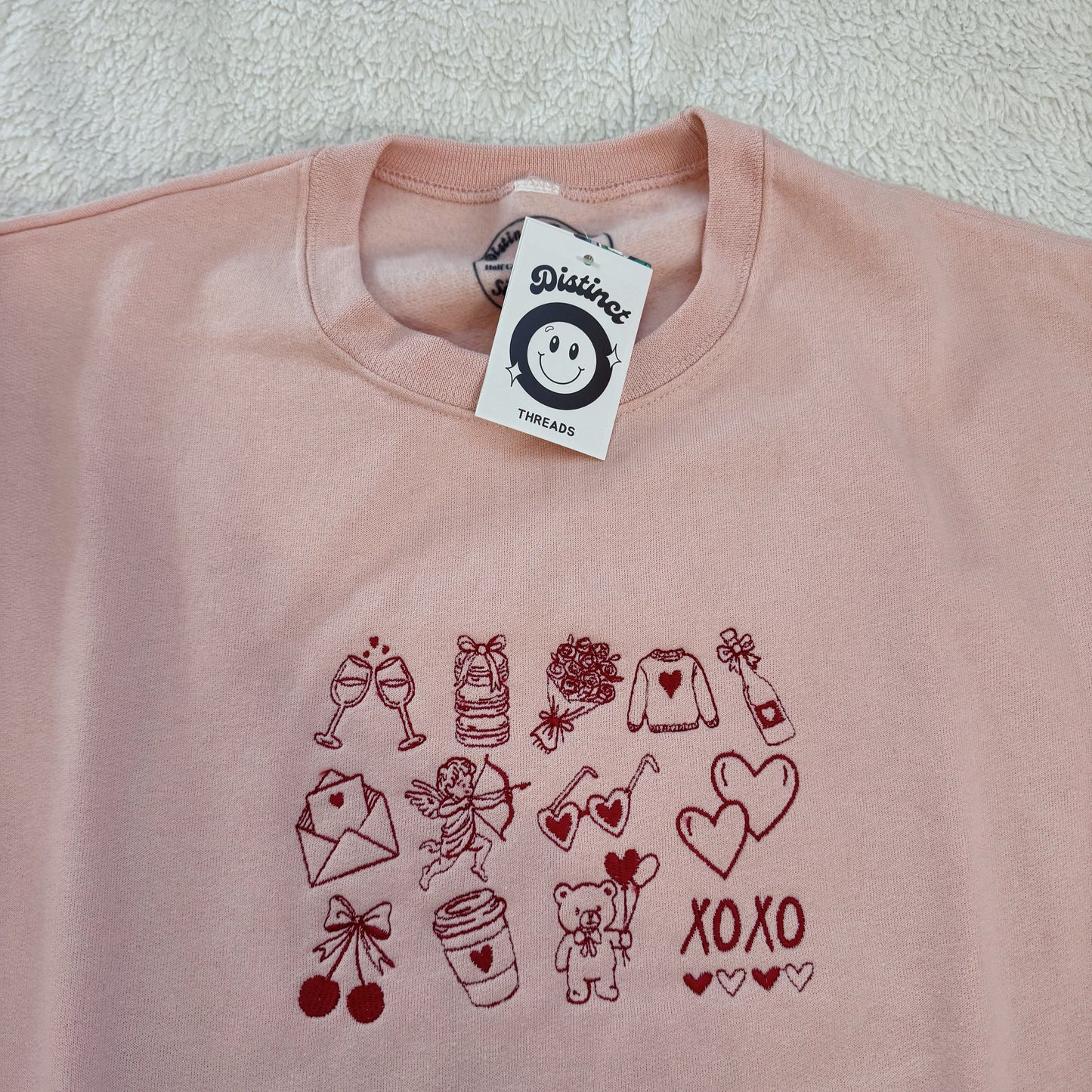 Love Collage Ready To Ship Embroidered Crew - Size Medium